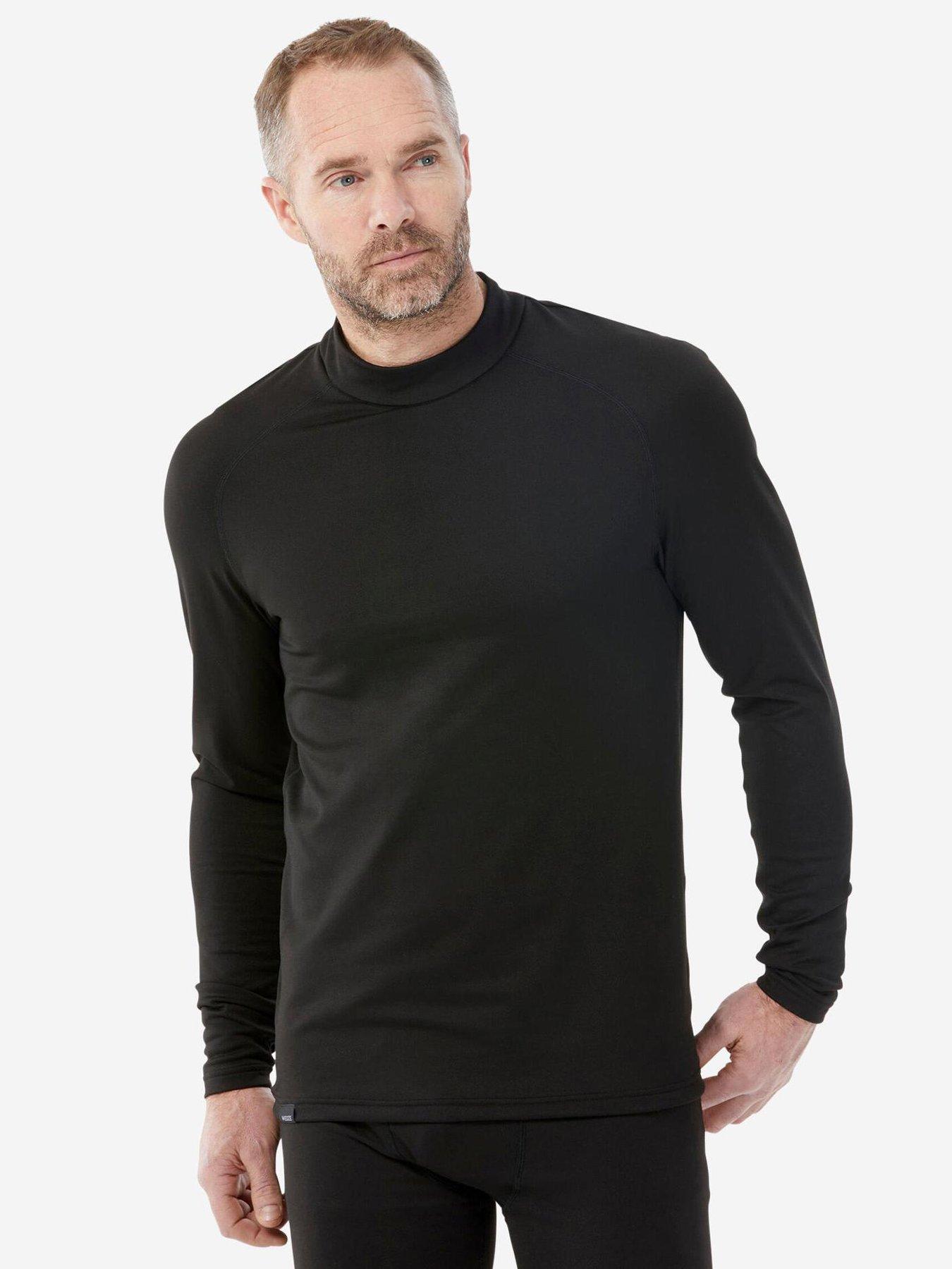 Men s Thermal Ski Base Layer Top Bl 500 Black