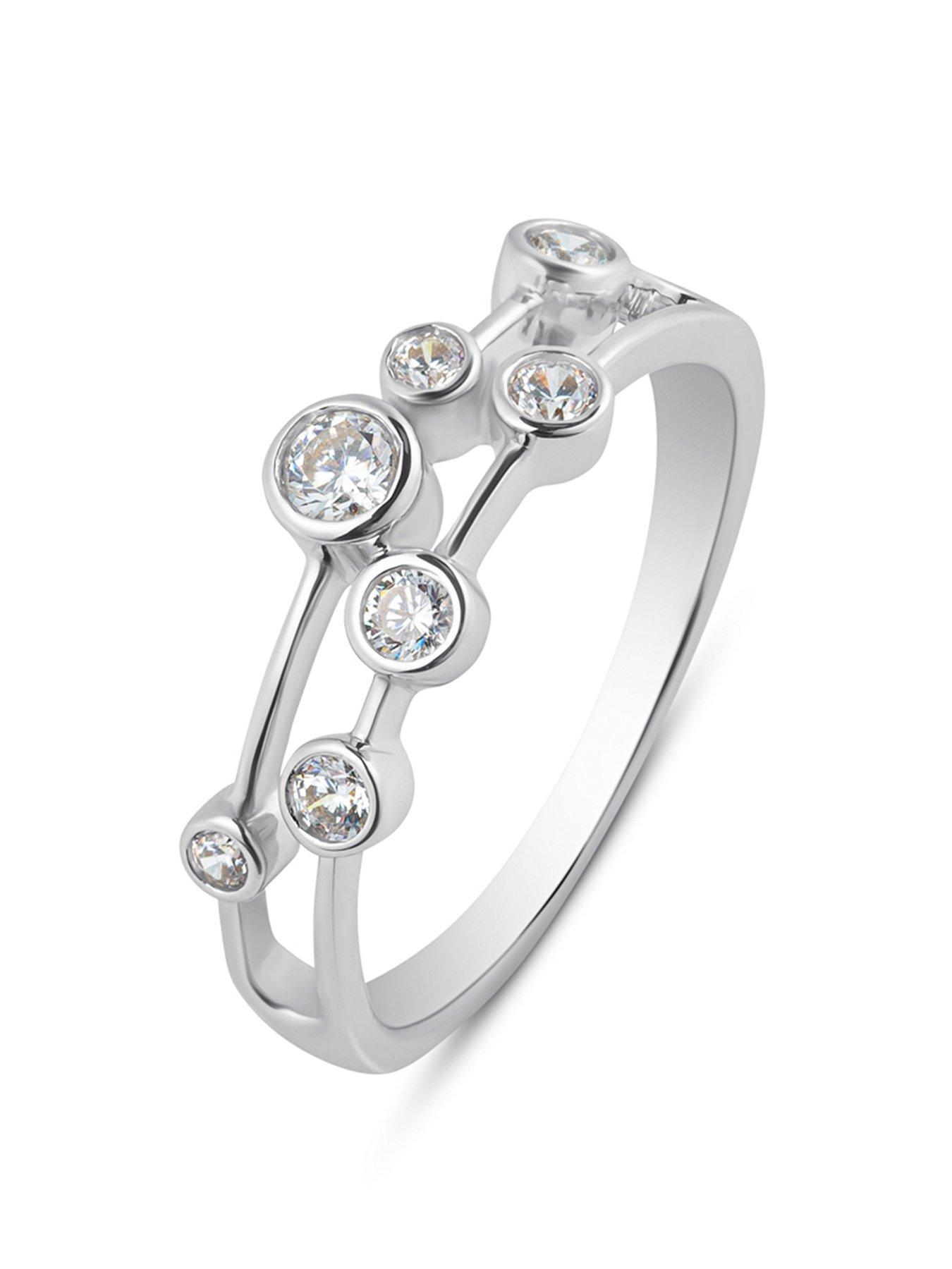 Product photograph of Love Diamond Multi Stone Lab Grown Diamond Ring from very.co.uk