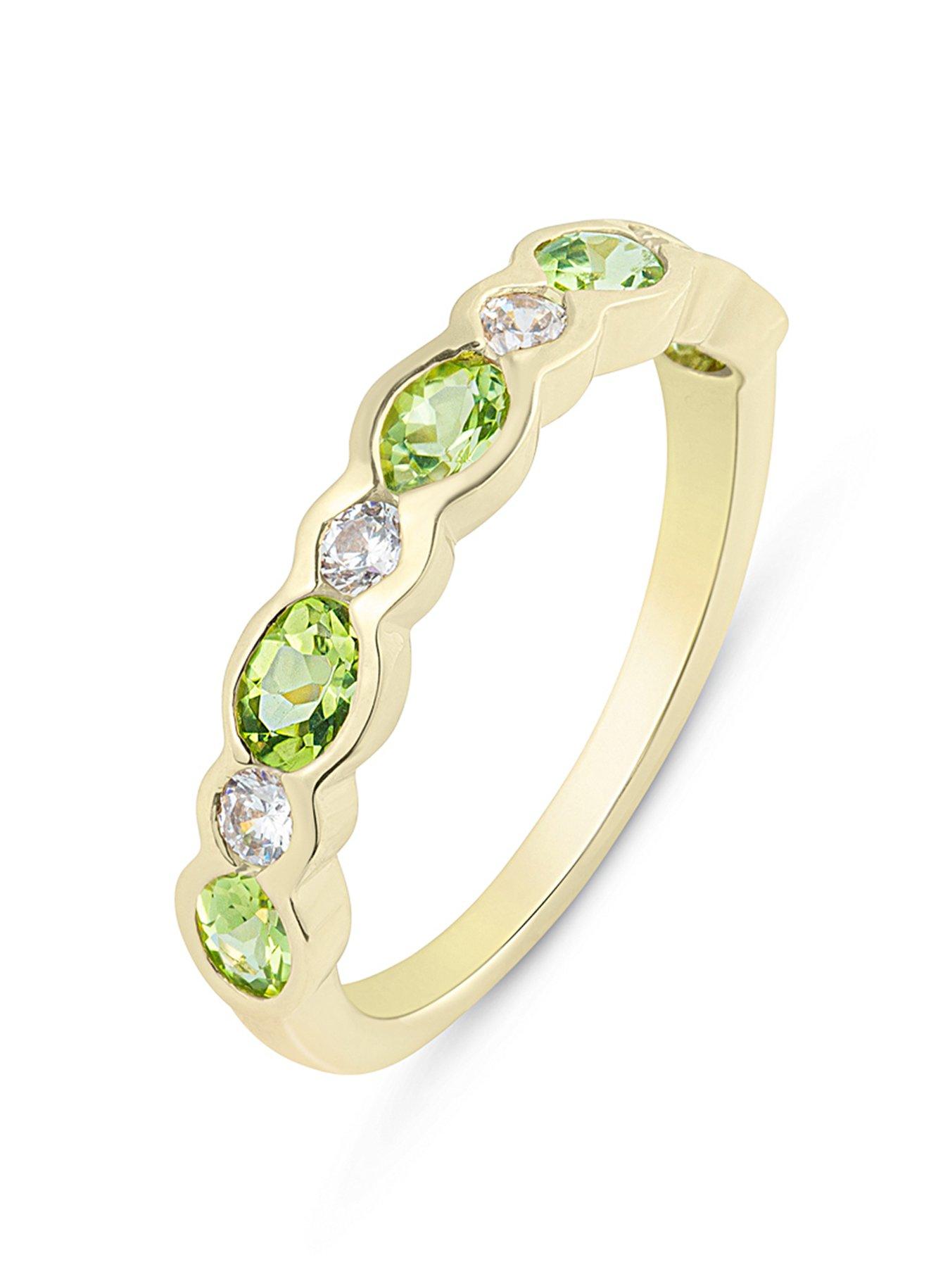 Product photograph of Love Diamond Lab Grown Diamond Peridot Eternity Ring from very.co.uk