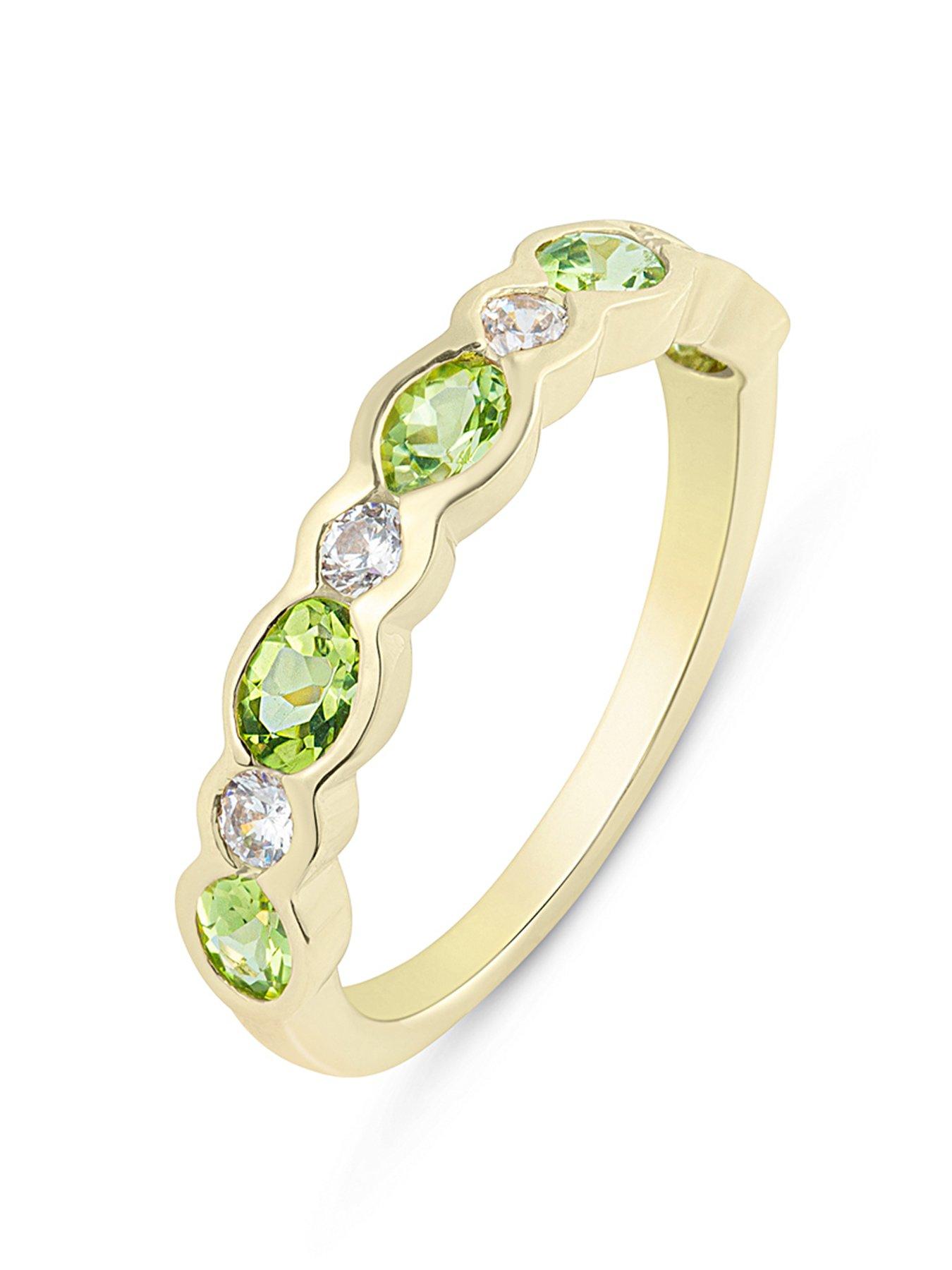 undefined Lab Grown Diamond Peridot Eternity Ring
