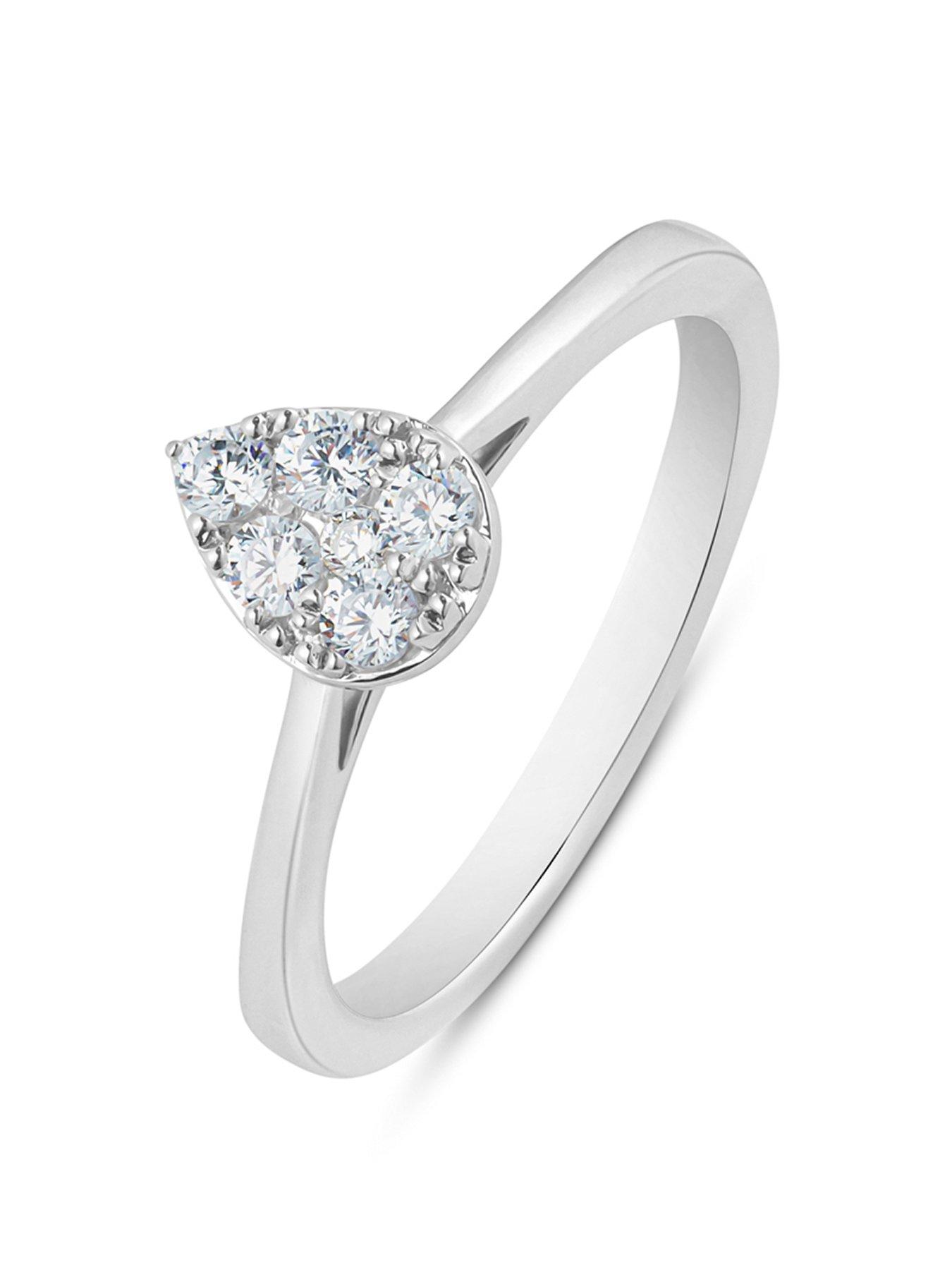Image 1 of 5 of Love DIAMOND Diamond Pear Shaped Cluster Ring G VS+ Lab Grown