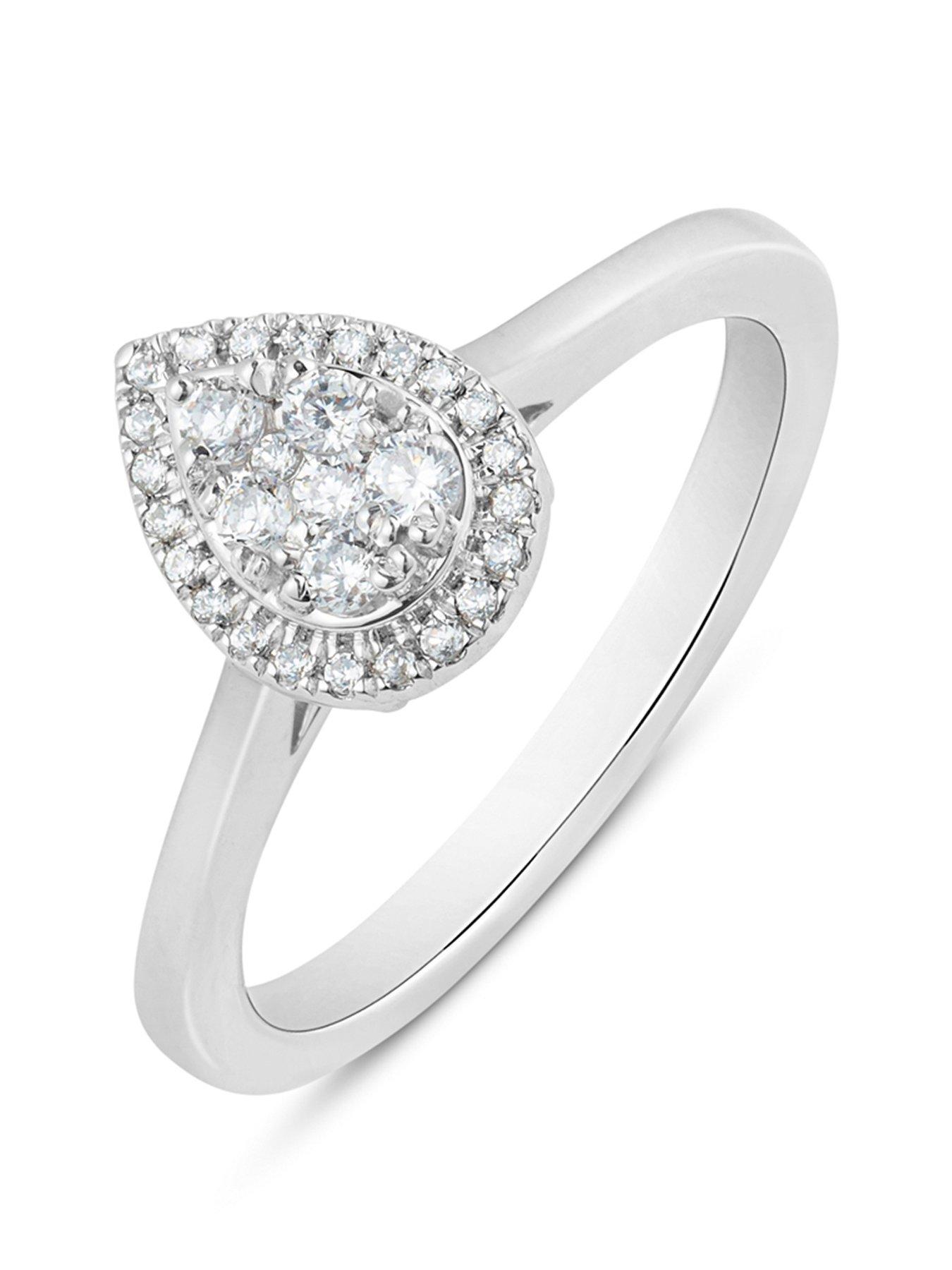 undefined Diamond Halo Pear Shaped Cluster Ring G VS+ Lab Grown