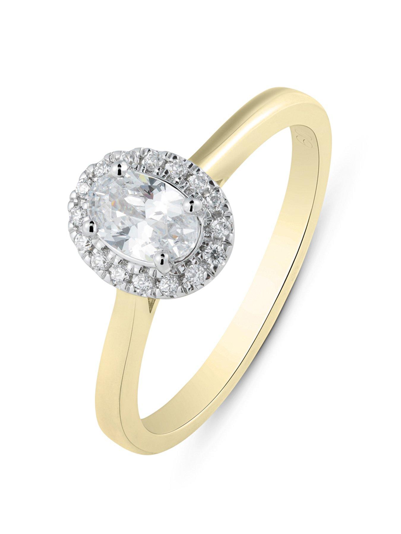 Product photograph of Love Diamond Oval Diamond Solitaire Ring G Vs Lab Grown from very.co.uk