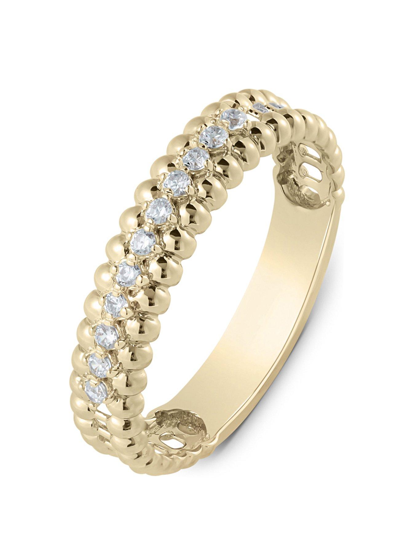 Product photograph of Love Diamond Thick Band Diamond Eternity Ring from very.co.uk