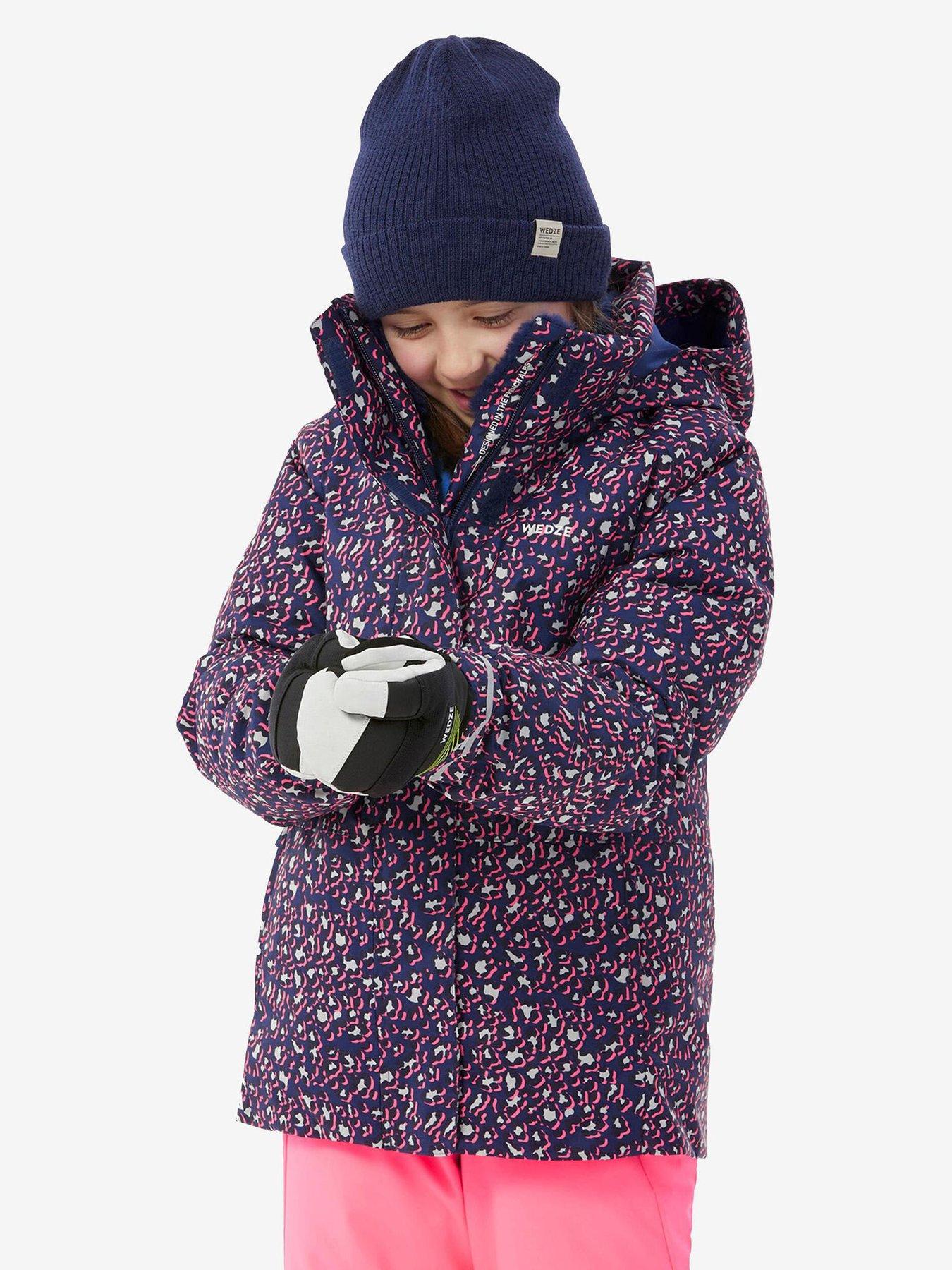 Image 1 of 5 of Decathlon Girls' P 550 Ski Jacket - Blue Leopard Print