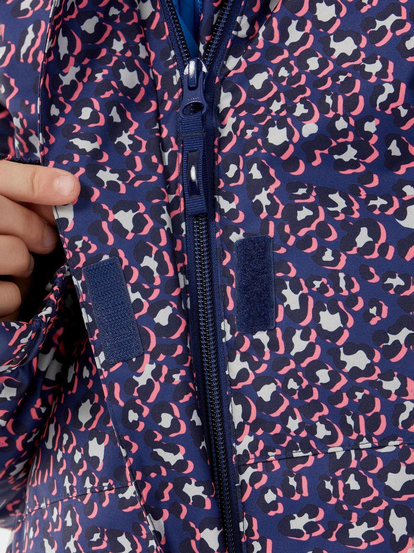 Image 4 of 5 of Decathlon Girls' P 550 Ski Jacket - Blue Leopard Print