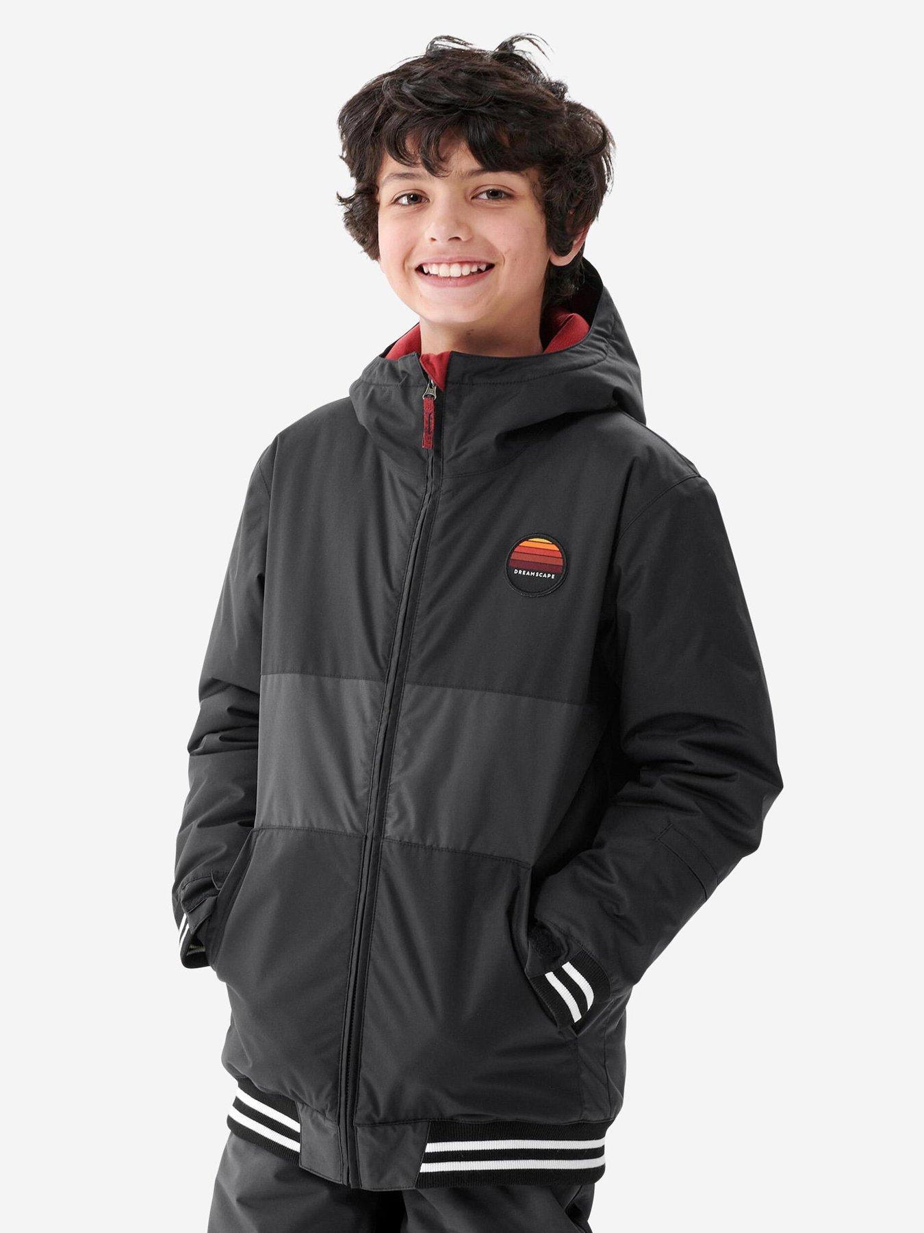 Decathlon Boys 100 Snowboard Jacket Black/Grey Very