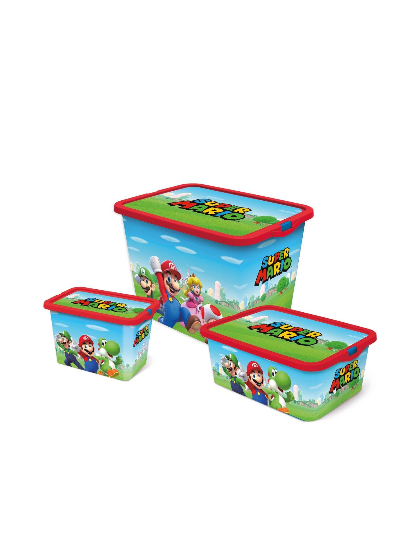 Product photograph of Super Mario Set Of 3 Storage Boxes from very.co.uk