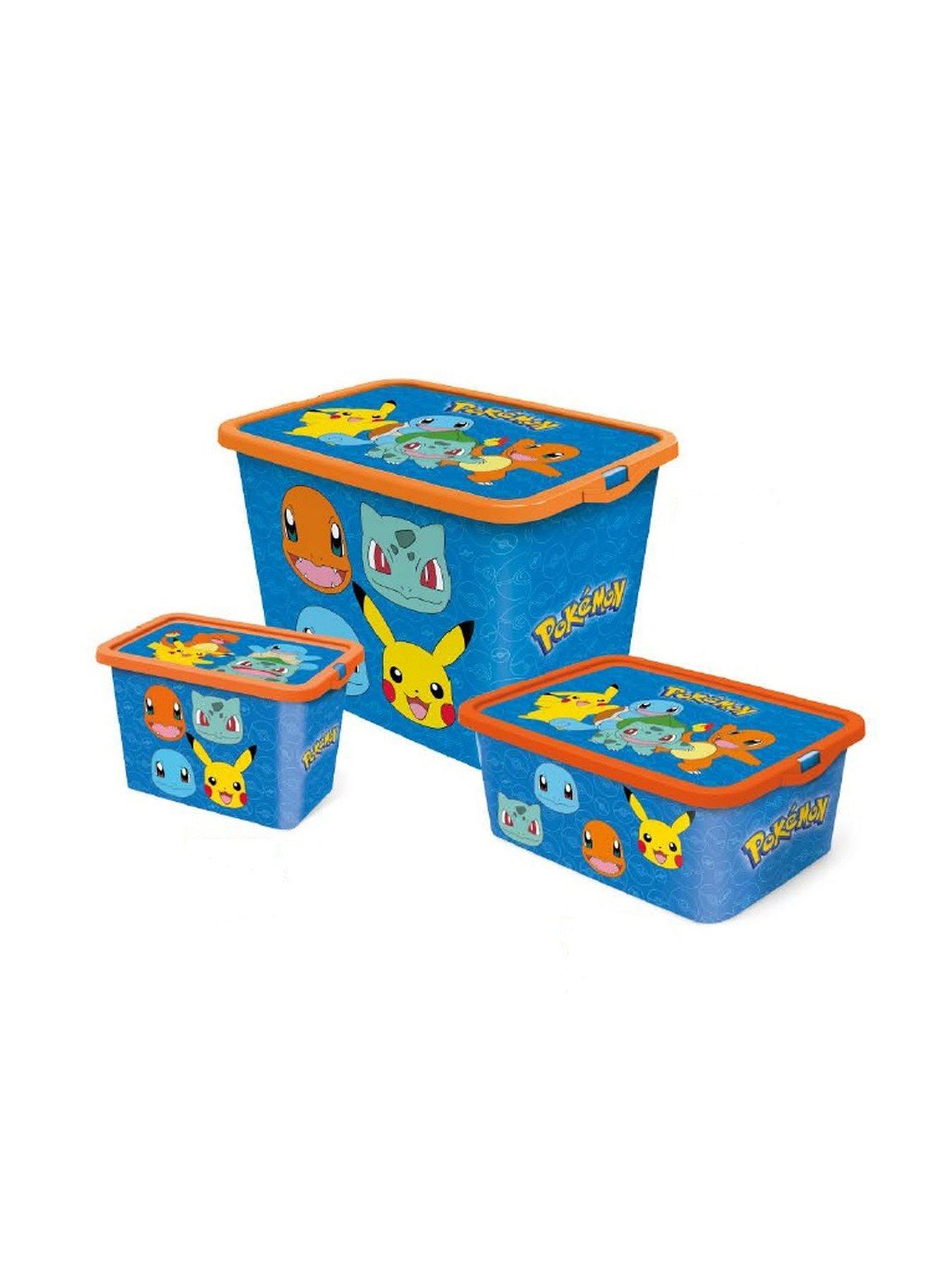 Product photograph of Pokemon Set Of 3 Storage Boxes from very.co.uk