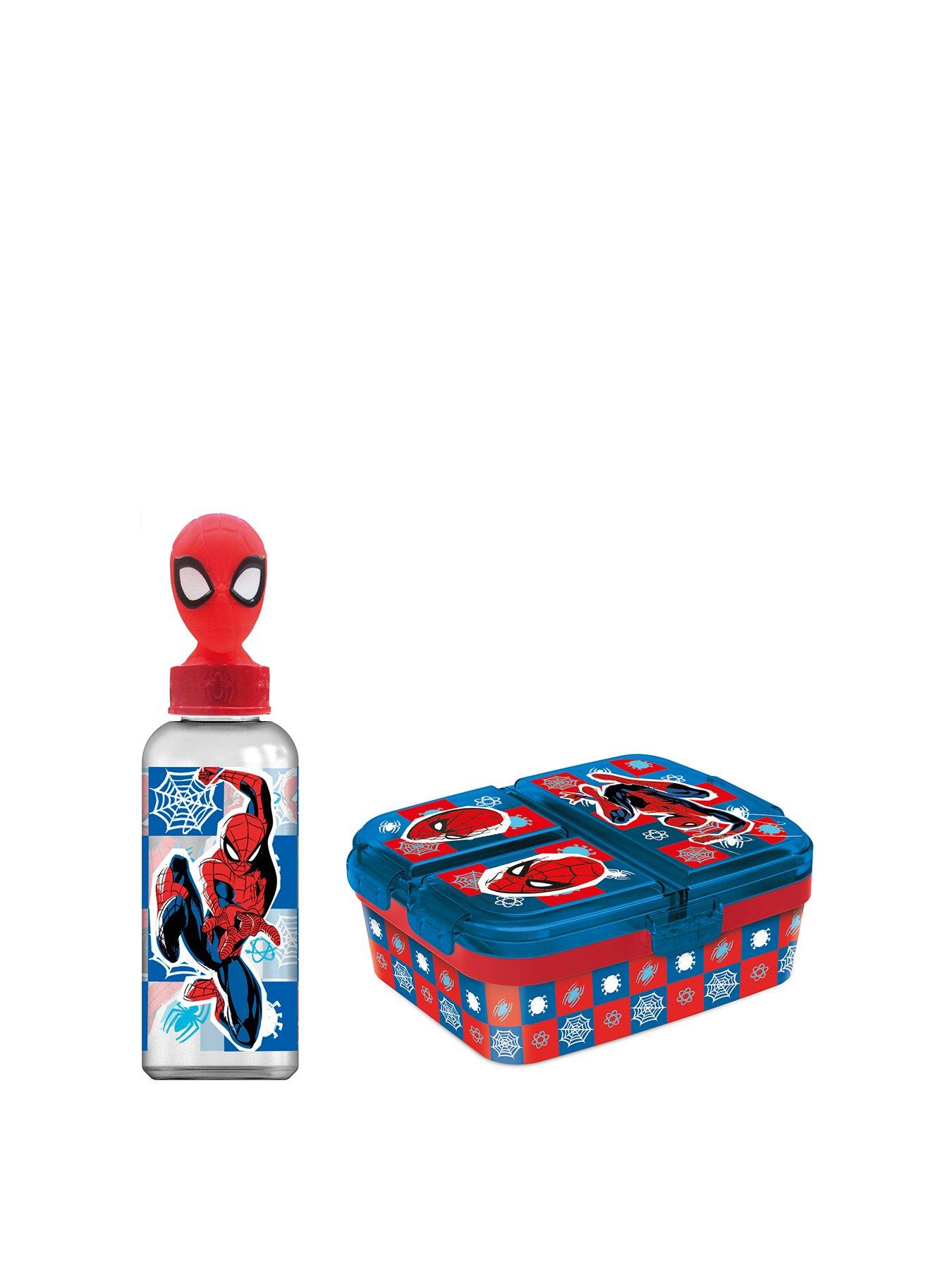 Product photograph of Spiderman Lunch Box Amp Figurine Bottle from very.co.uk