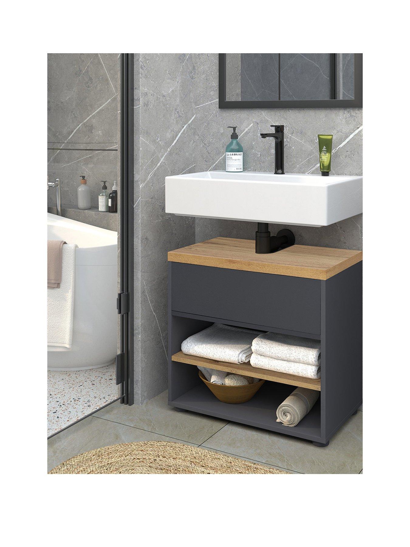 undefined Thessa Under Sink Cabinet - Grey/oak