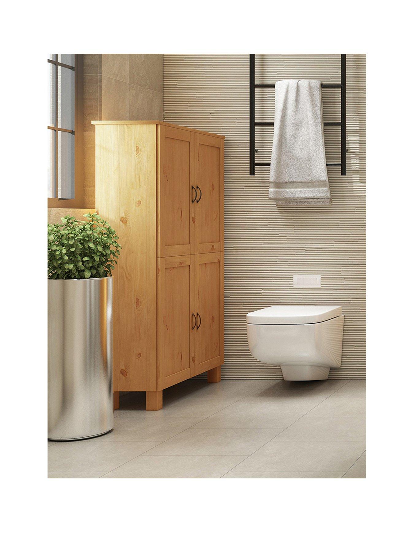 undefined Alby Bathroom Storage Midi Cabinet - Stained Wax