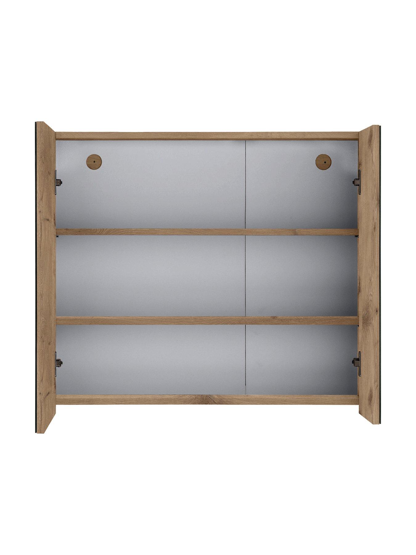 Image 5 of 5 of Dorel Home Wisla Mirrored Bathroom&nbsp;Wall Cabinet - Viking Oak