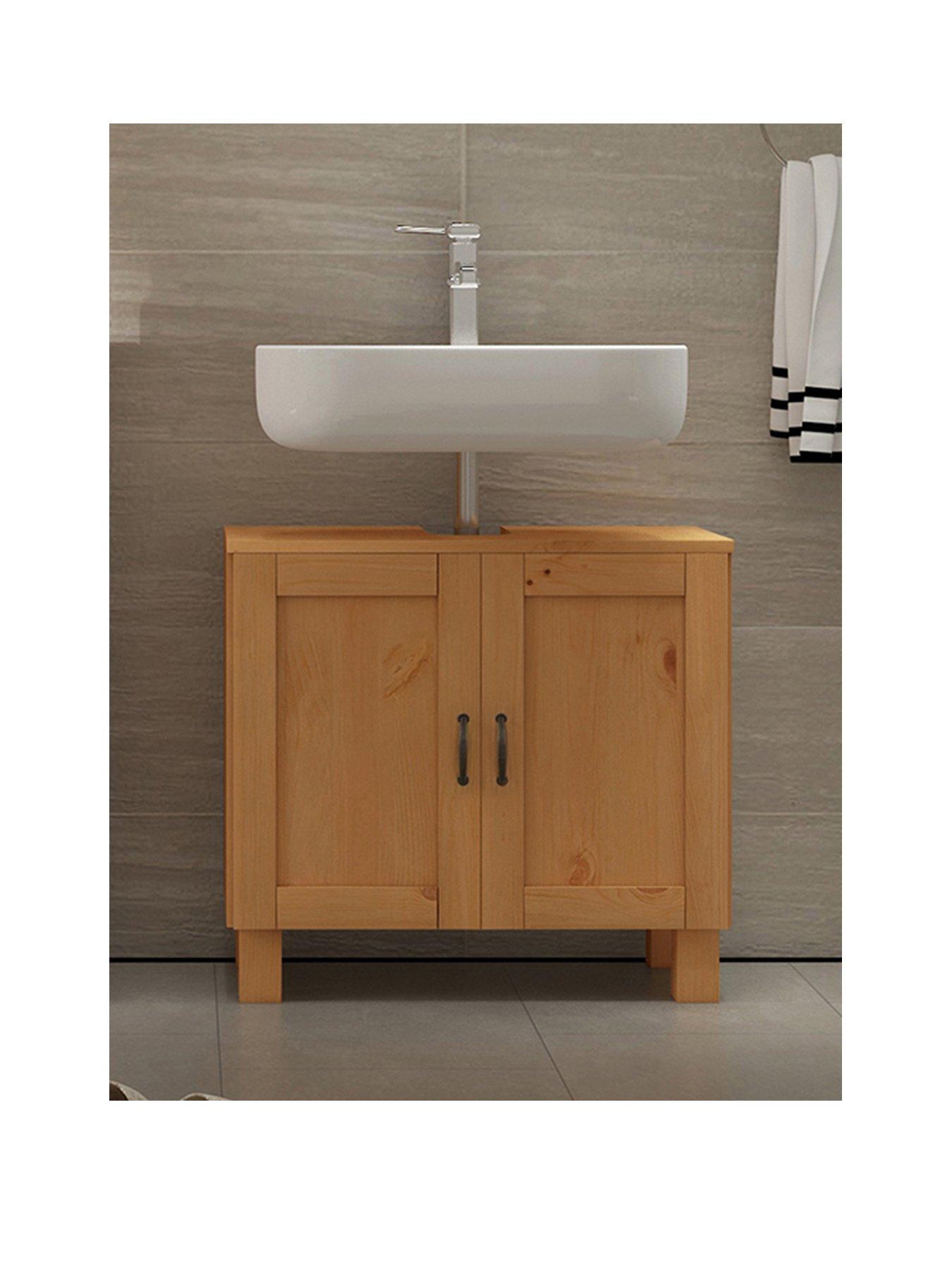 Product photograph of Dorel Home Alby Under Sink Cabinet - Stained Wax from very.co.uk