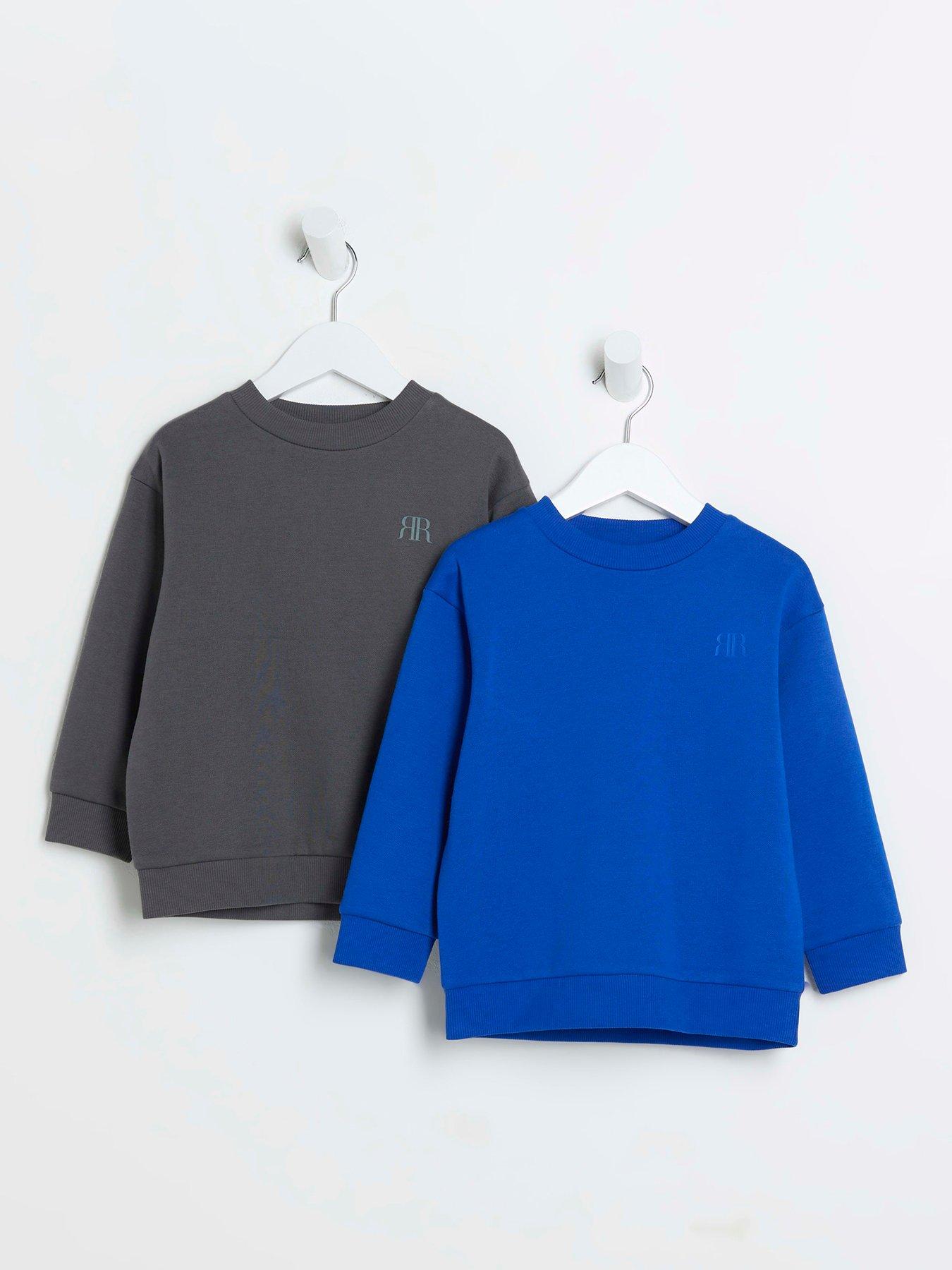 Image 1 of 4 of River Island Mini Boys Sweatshirt Set - Grey/Blue