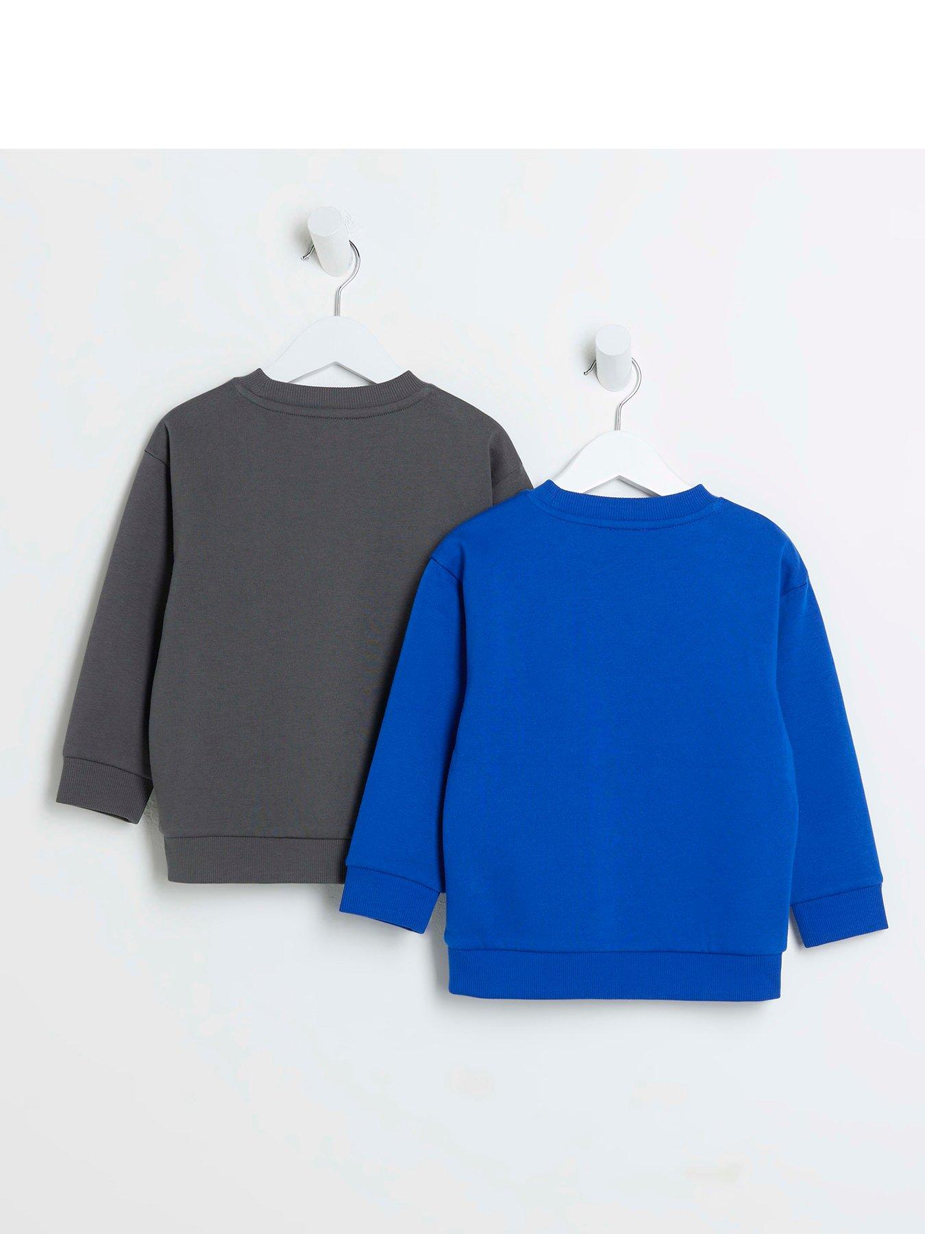 Image 2 of 4 of River Island Mini Boys Sweatshirt Set - Grey/Blue