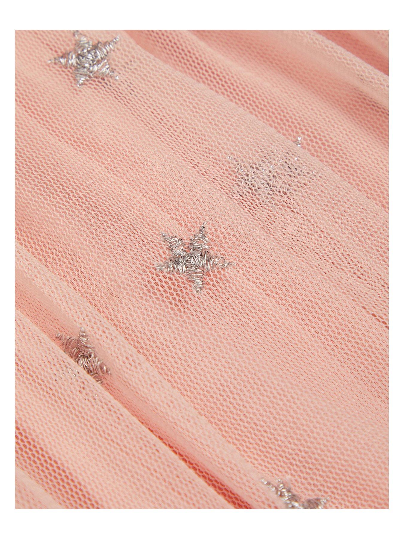 Image 3 of 3 of Monsoon Baby Girls Sparkle Star Tulle Dress - Pale Pink