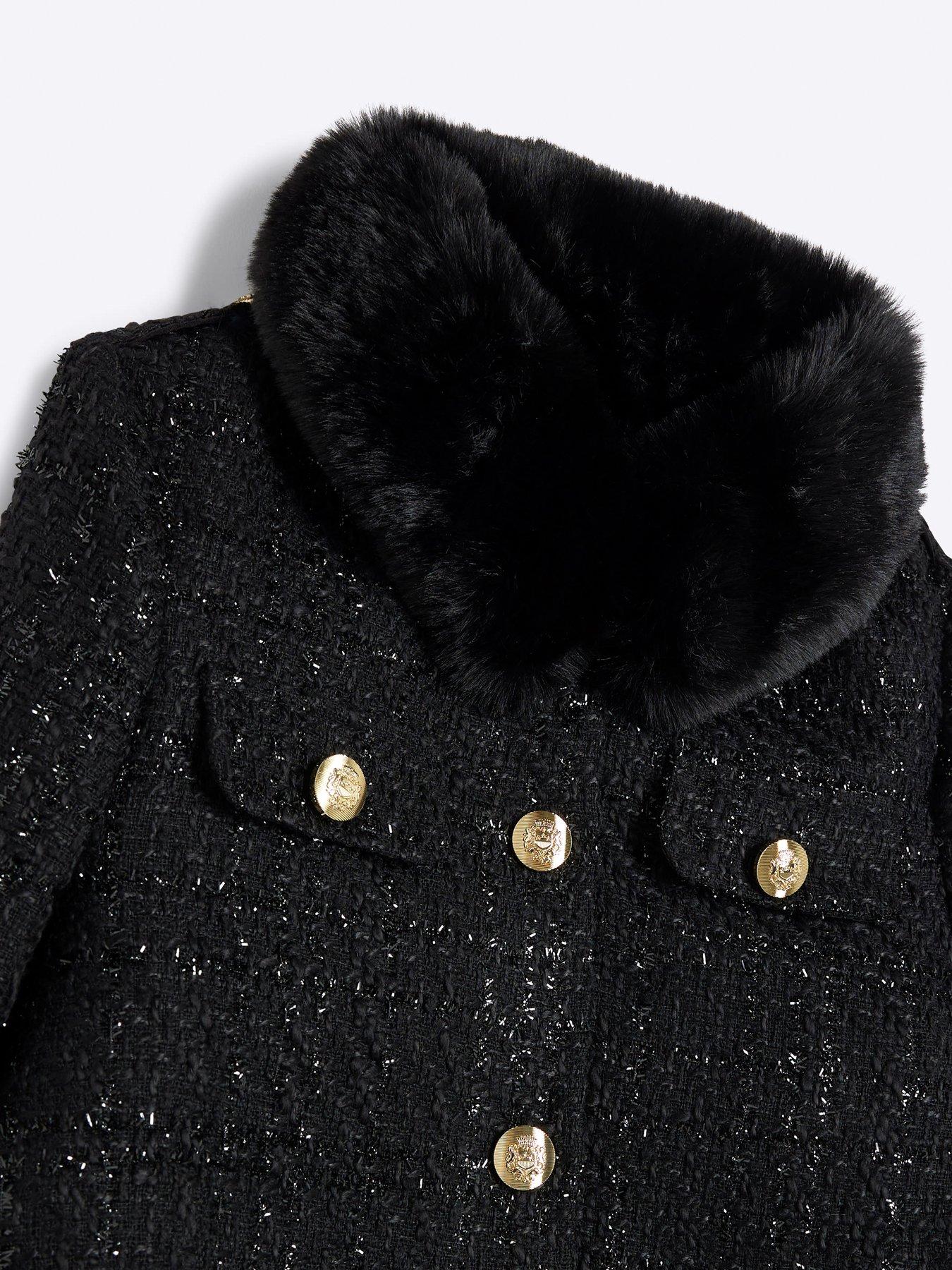 Boucle Military Jacket Set Black