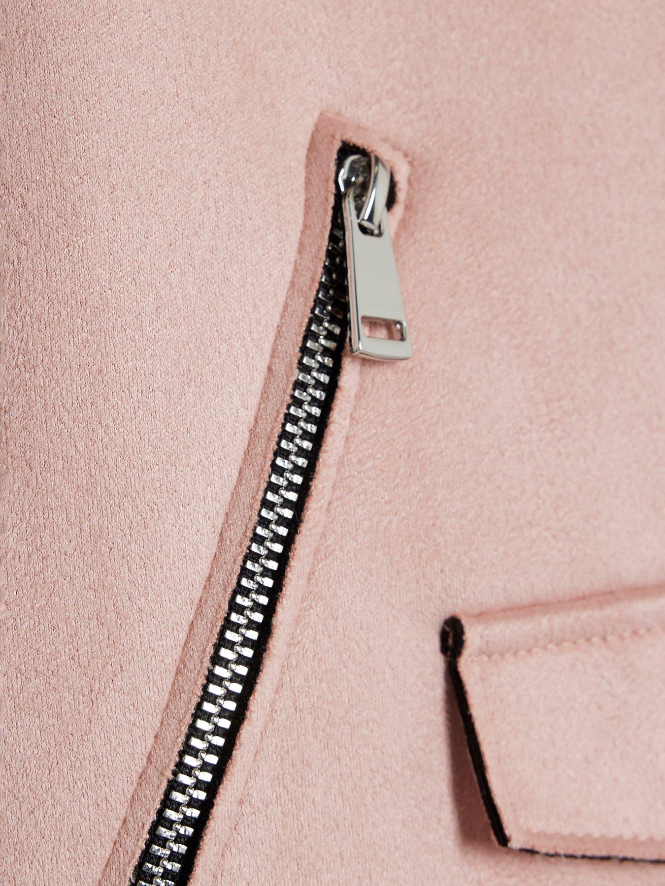 River Island Girls Zip Up Biker Jacket Pink Very
