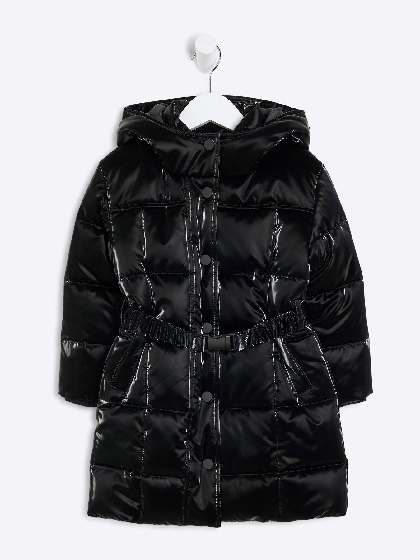 River Island Mini Mini Girls Faux Fur Puffer Jacket Black Very