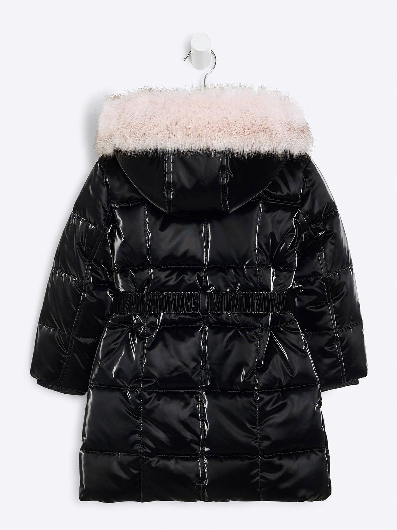 Black Puffer Jacket River Island Black Parka Black Longline Puffer