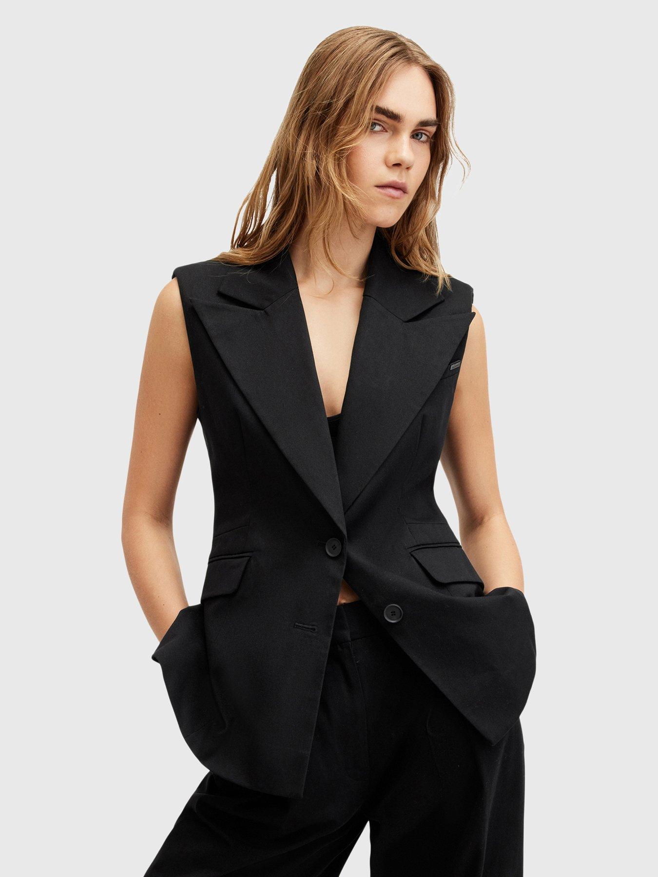 undefined Hally Sleeveless Blazer - Black