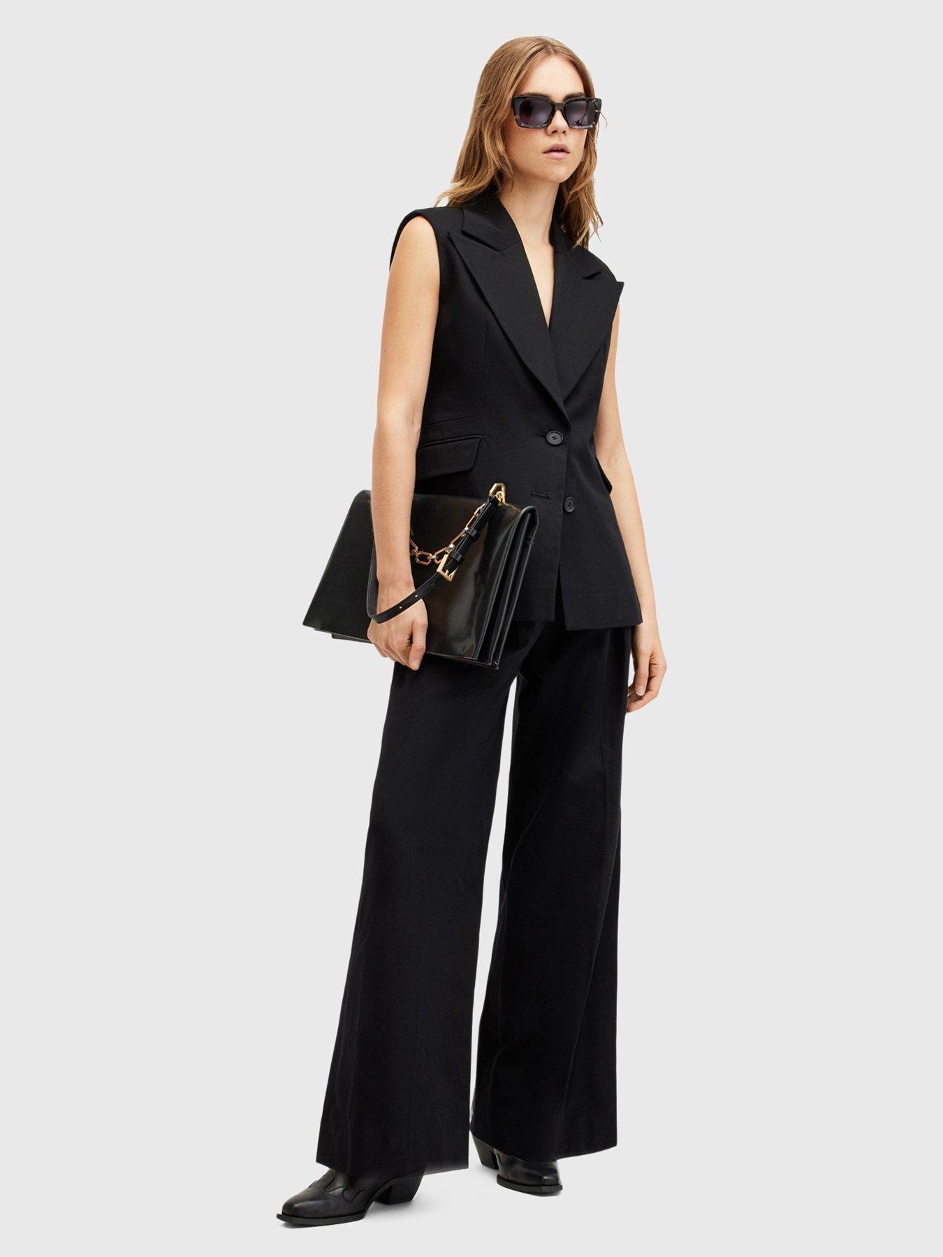 undefined Hally Relaxed Fit Wide Leg Trousers - Black