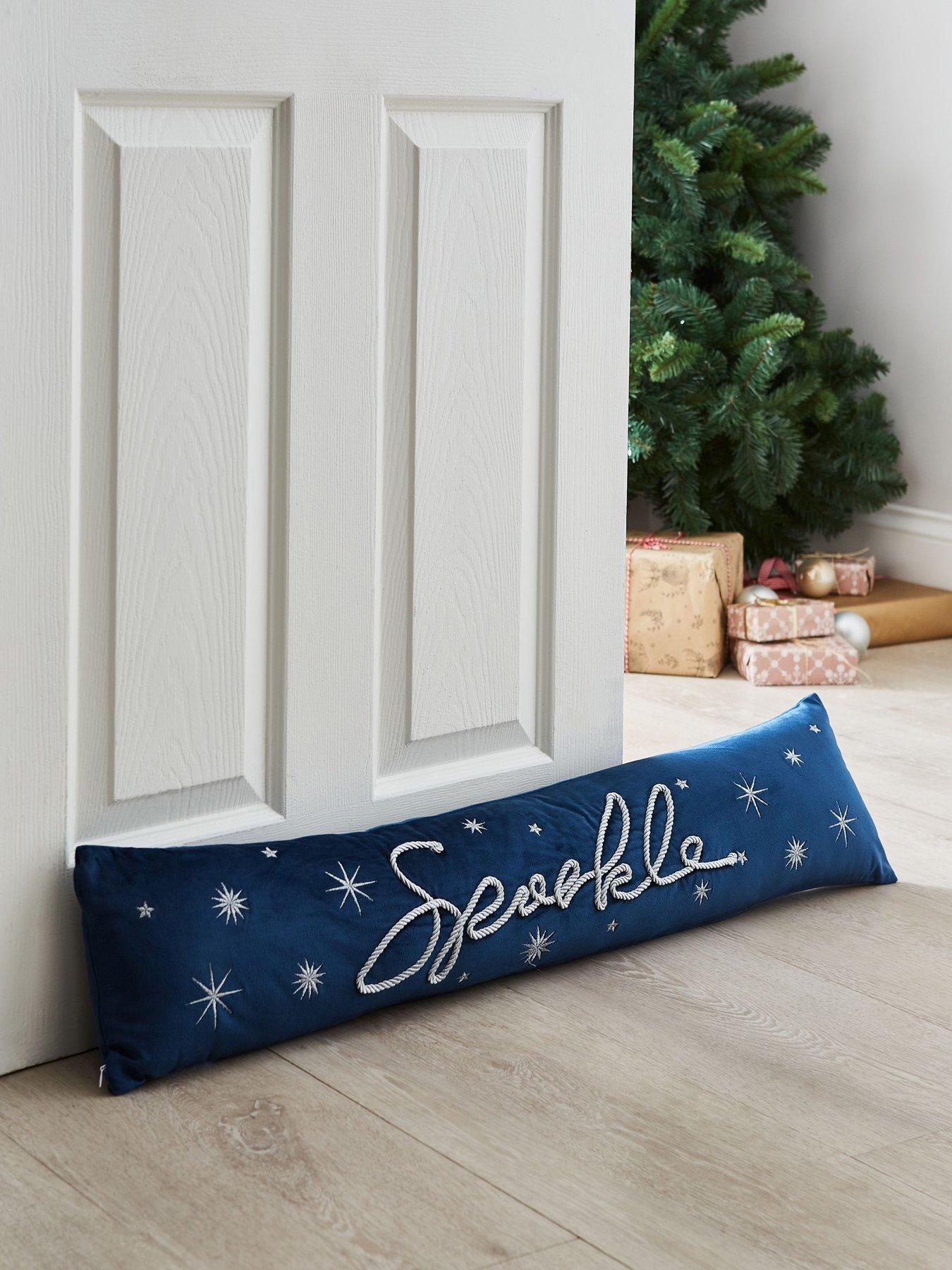 Catherine Lansfield Sparkle Christmas Draught Excluders- Blue
