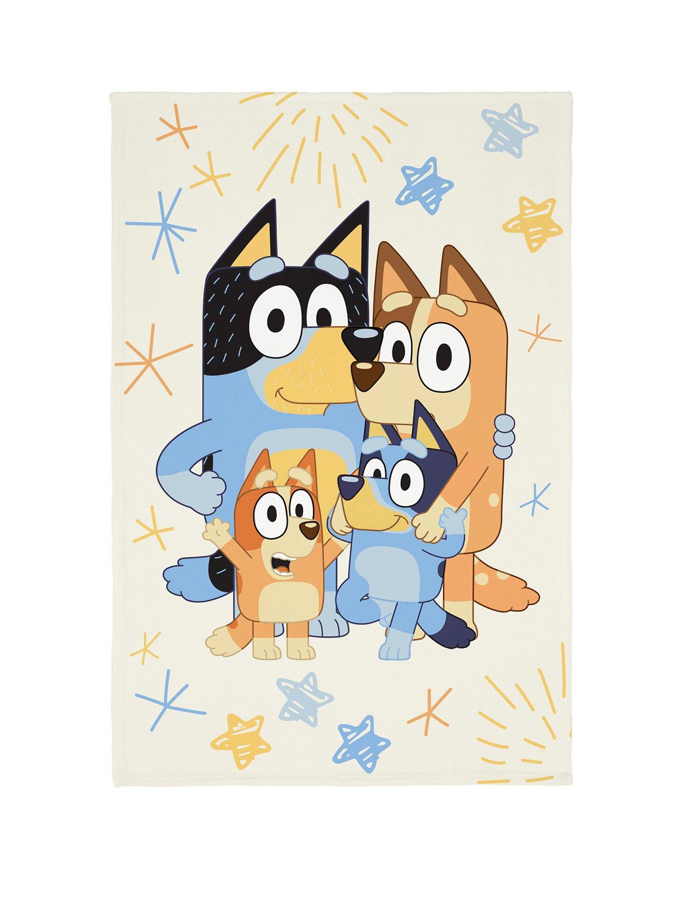 Product photograph of Bluey Family Sherpa Blanket- 100 X 150cm - Multi from very.co.uk