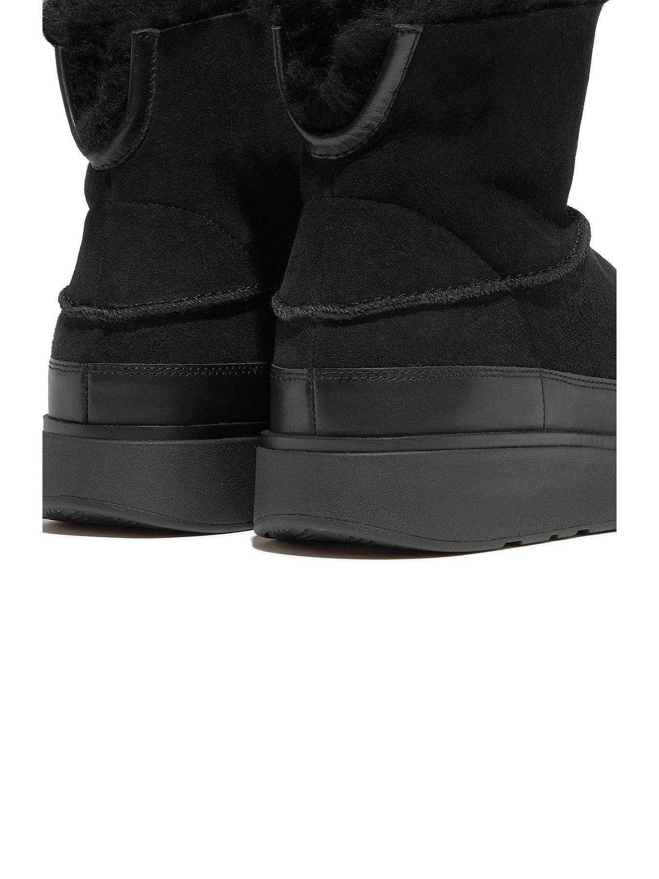 Image 3 of 4 of FitFlop Gen-Ff Mini Double - Faced Shearling Boots - Black