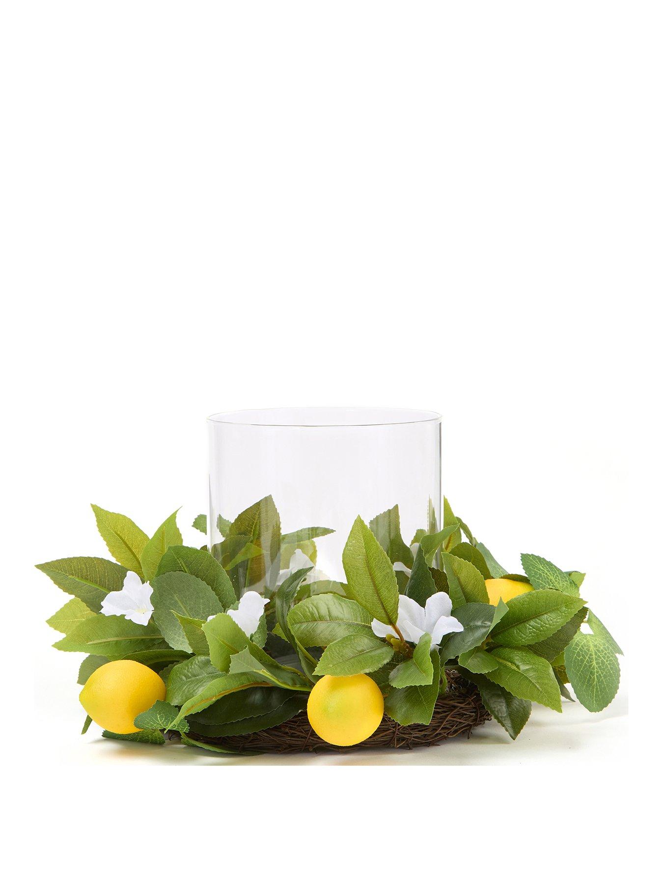 Image 2 of 6 of Very Home Lemon Hurricane Vase Table Centre (35cm)