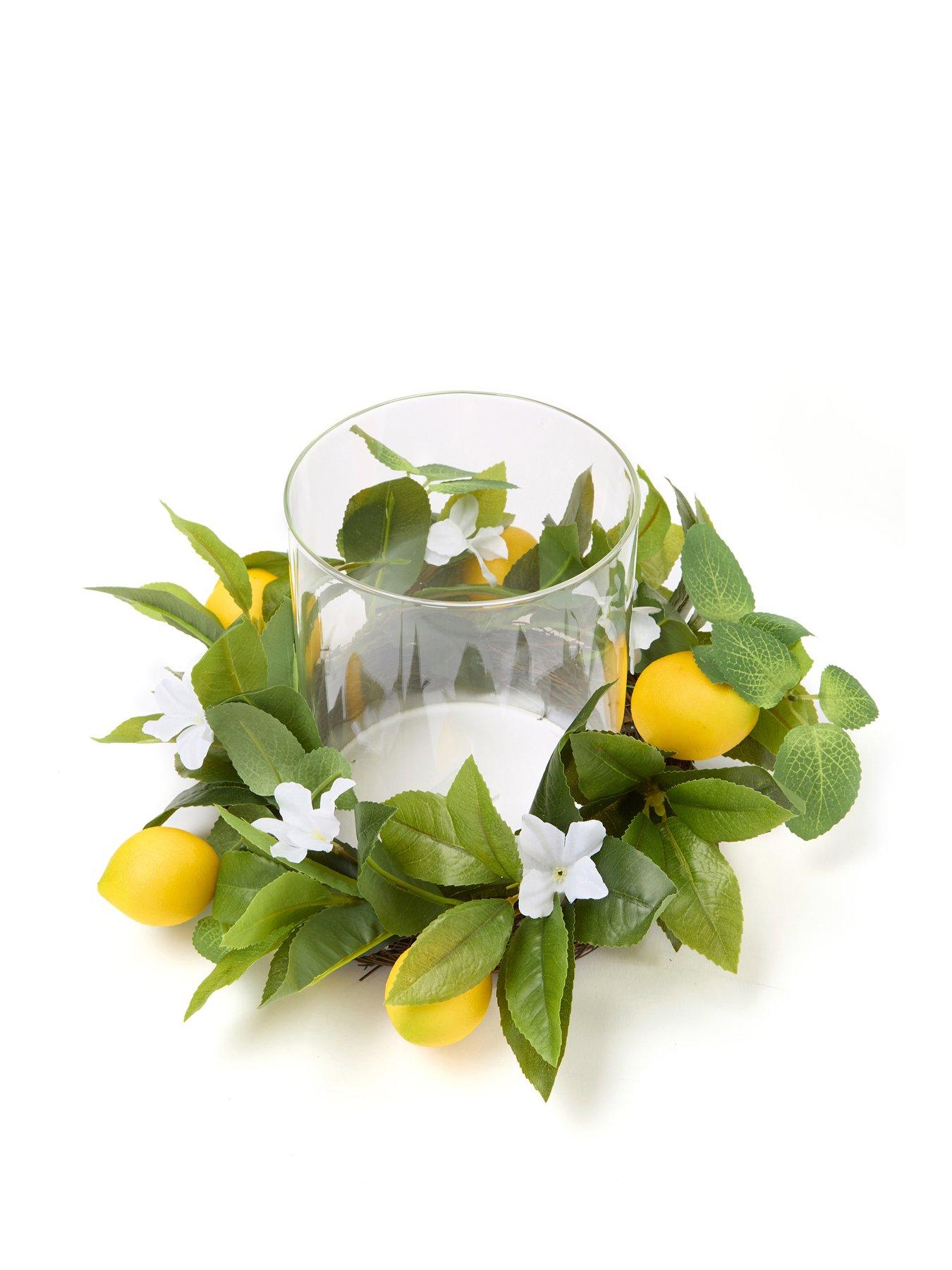 Image 3 of 6 of Very Home Lemon Hurricane Vase Table Centre (35cm)