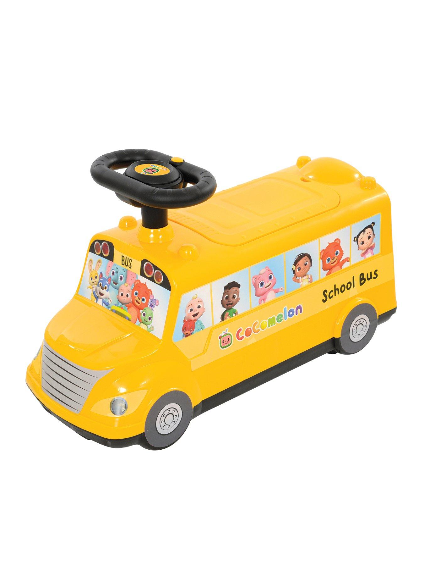 Image 1 of 8 of Cocomelon School Bus Ride-On with Sing-Along Nursery Rhymes