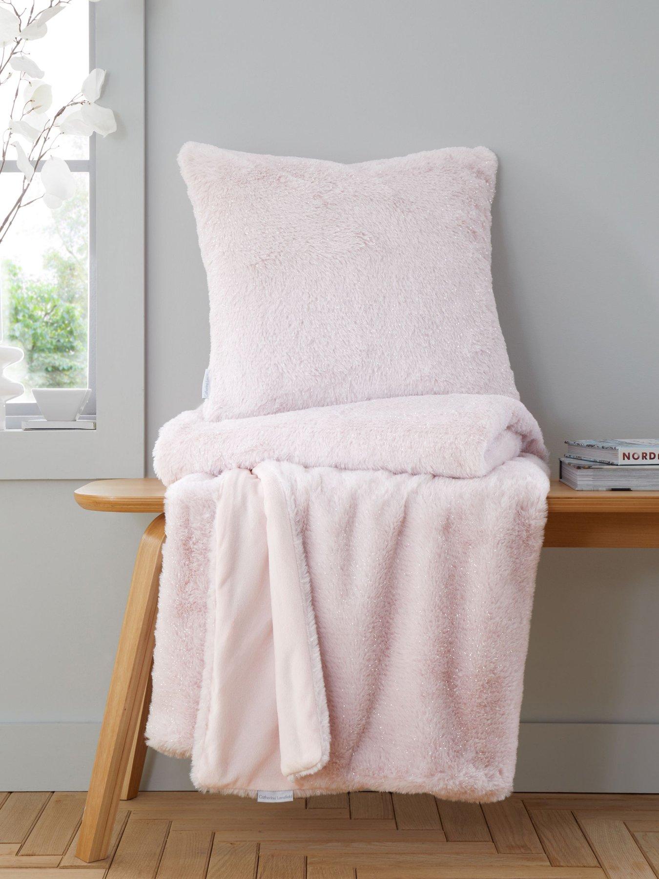 Product photograph of Catherine Lansfield Glamour Faux Fur Cushion from very.co.uk