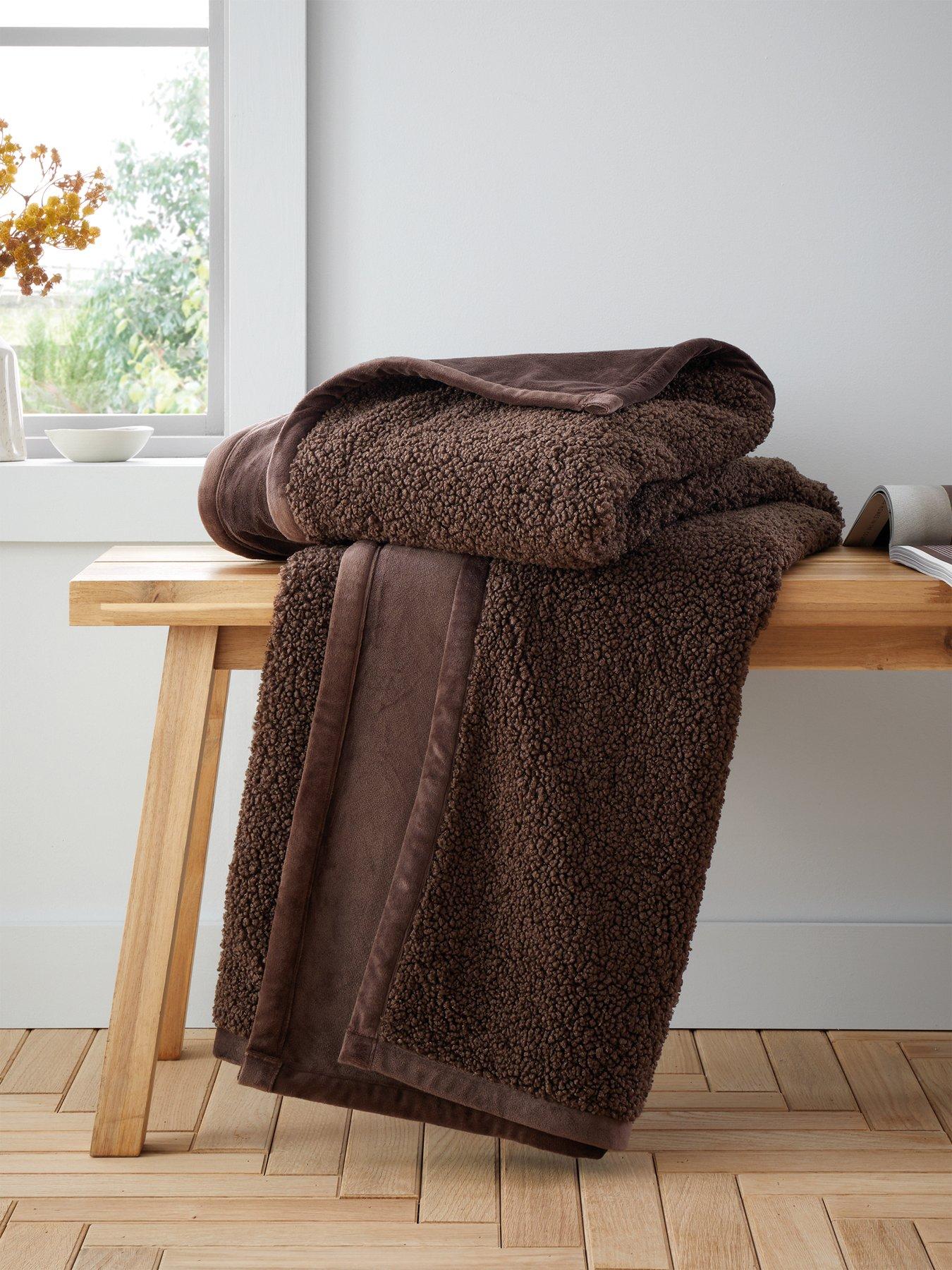 Product photograph of Catherine Lansfield So Soft Velvet Boucle Throw from very.co.uk