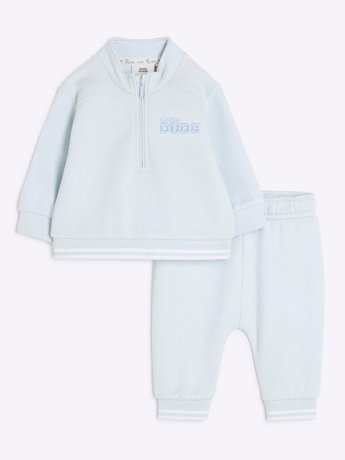 River Island Baby Baby Boys Colour Block Sweatshirt Set Beige Very