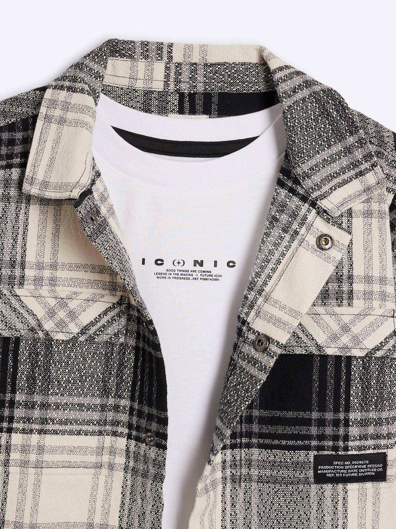River Island Mono Chequered Shacket Set Multi Very