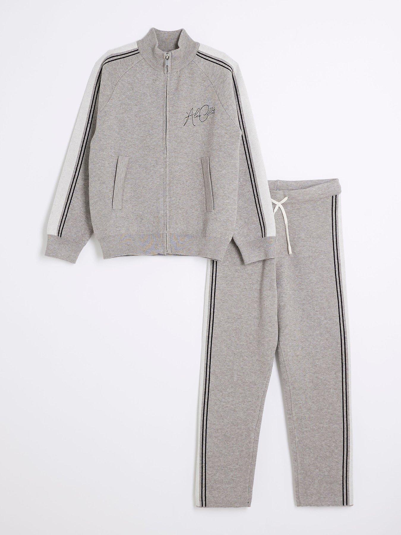 undefined Zip Through Funnel Jumper Set - Grey