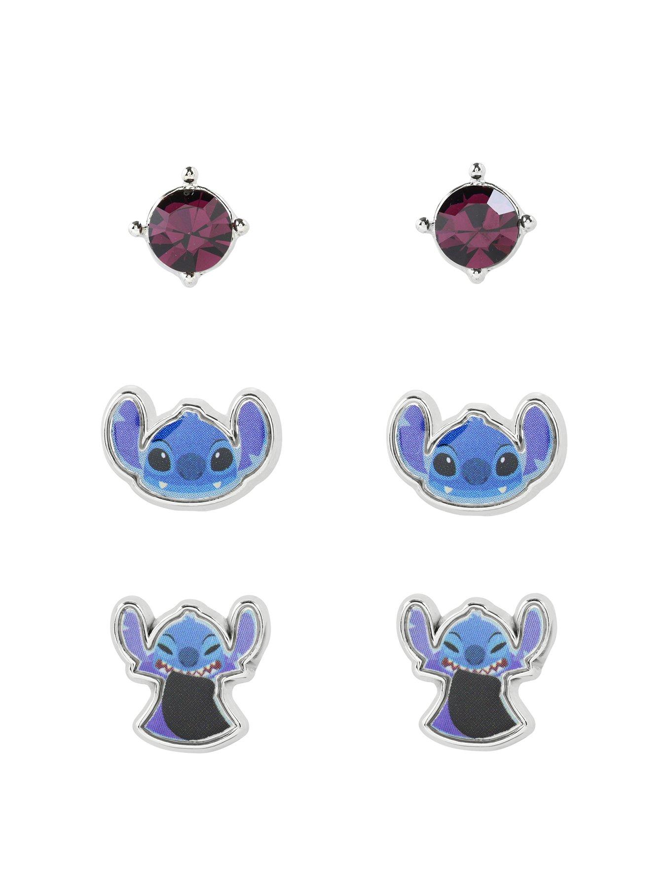 Product photograph of Disney Lilo Amp Stitch Trio Earring Set from very.co.uk