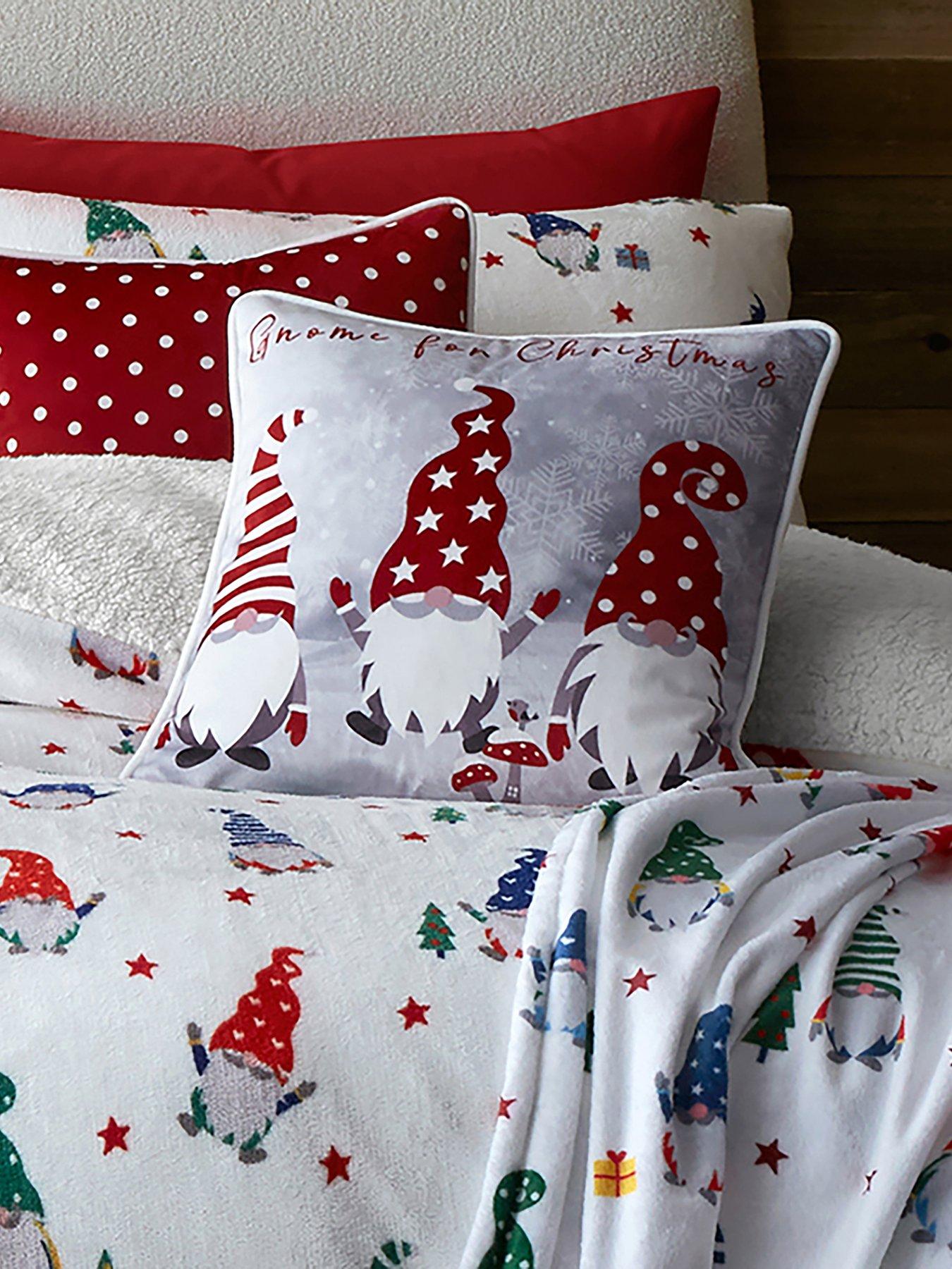 Fusion Christmas Gonks Cushion – Red Reversible Festive Design with Gnomes & Polka Dots, 43x43cm – Filled Decorative Cushion with Cover – Holiday Home Decor - Image 5