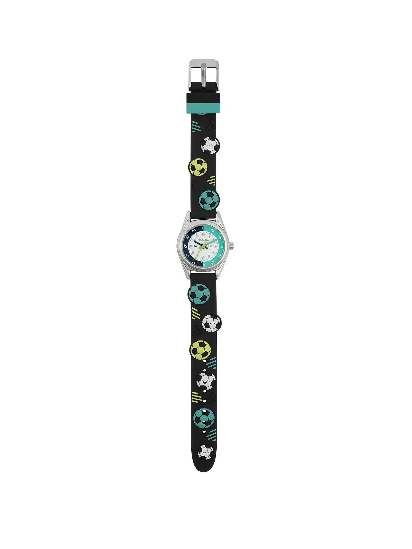 Image 2 of 4 of Tikkers Time Teacher 3D Navy Football Silicone Strap Watch