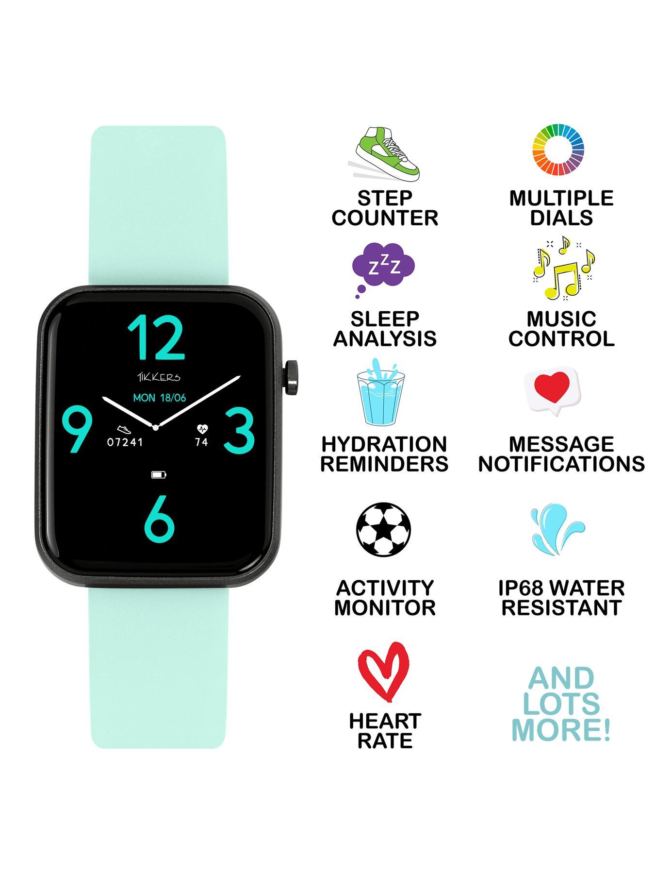 Image 4 of 6 of Tikkers Smart Series 13 Blue Silicone Strap Smart Watch