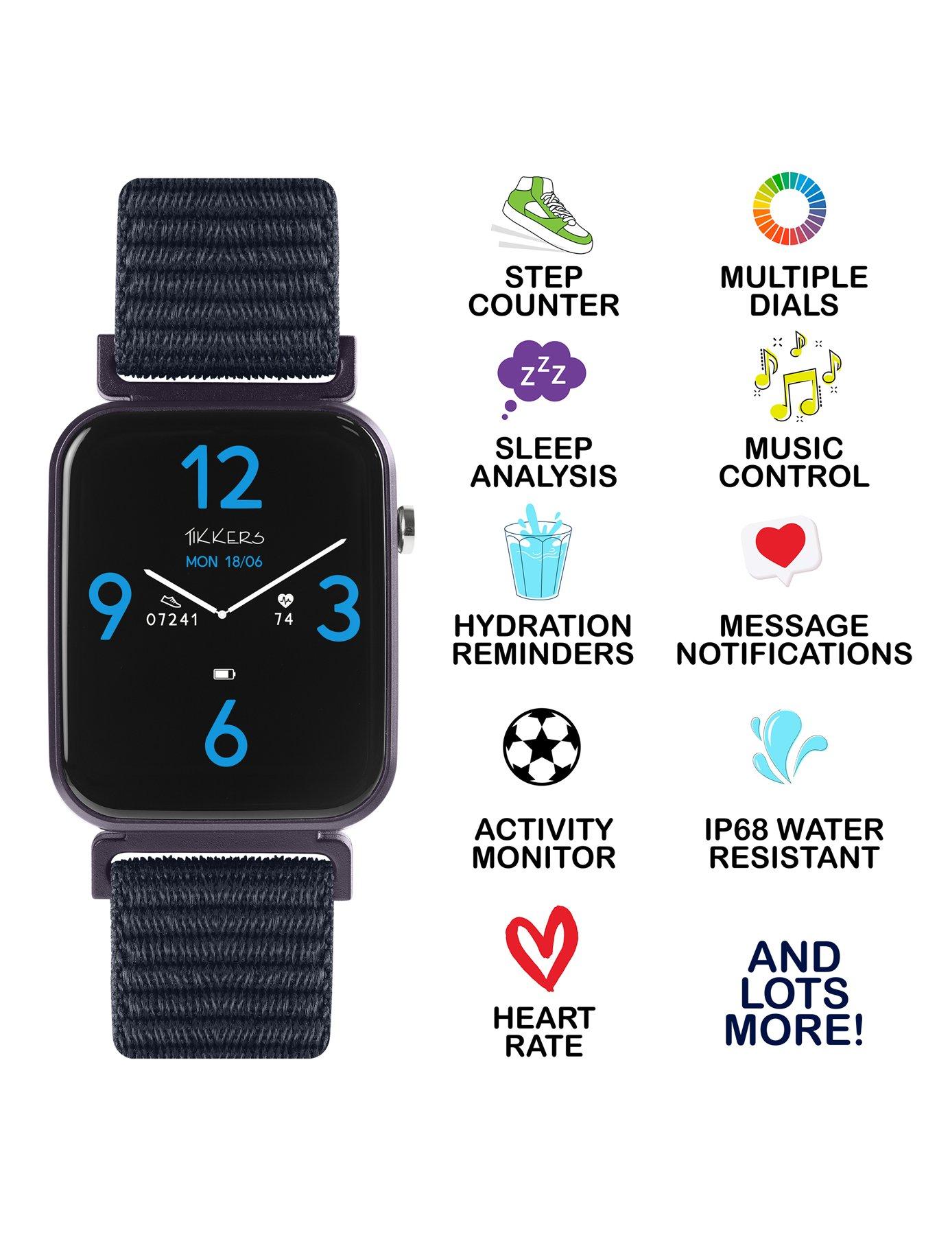 Image 3 of 6 of Tikkers Smart Series 13 Navy Riptape Strap Smart watch