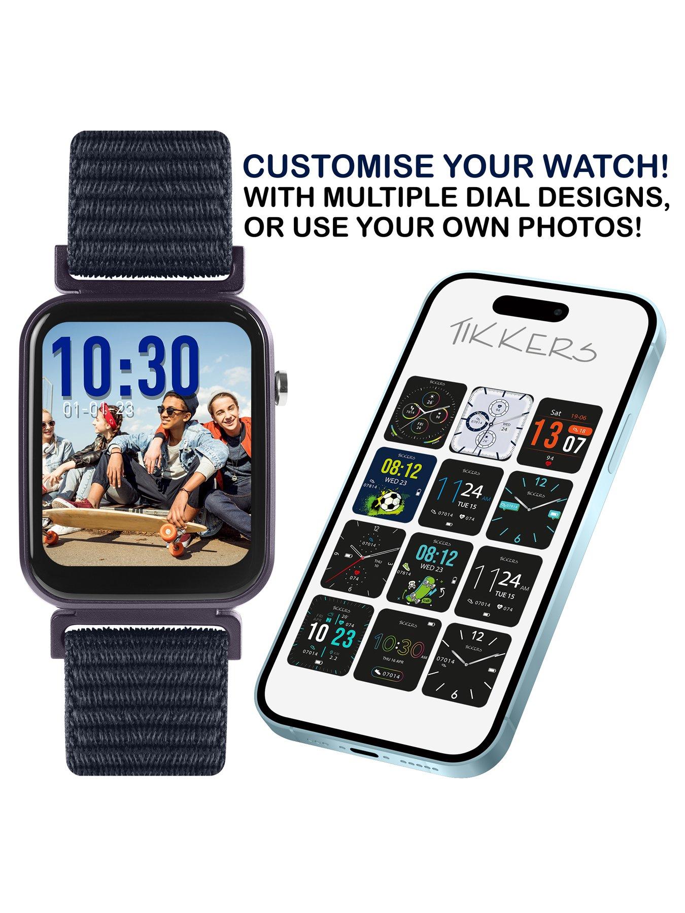 Image 6 of 6 of Tikkers Smart Series 13 Navy Riptape Strap Smart watch