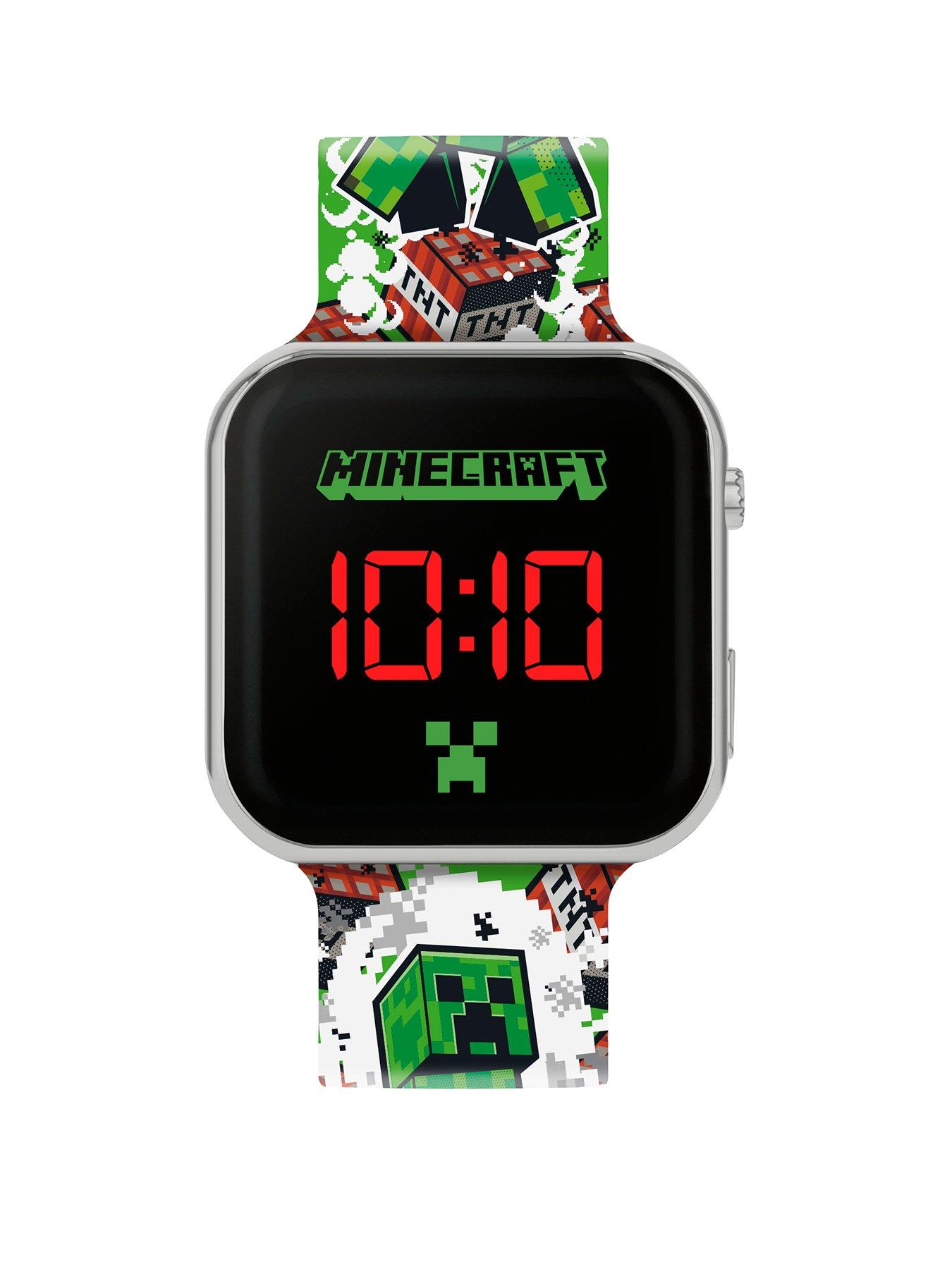 Product photograph of Disney Minecraft Creeper Tnt Led Watch from very.co.uk