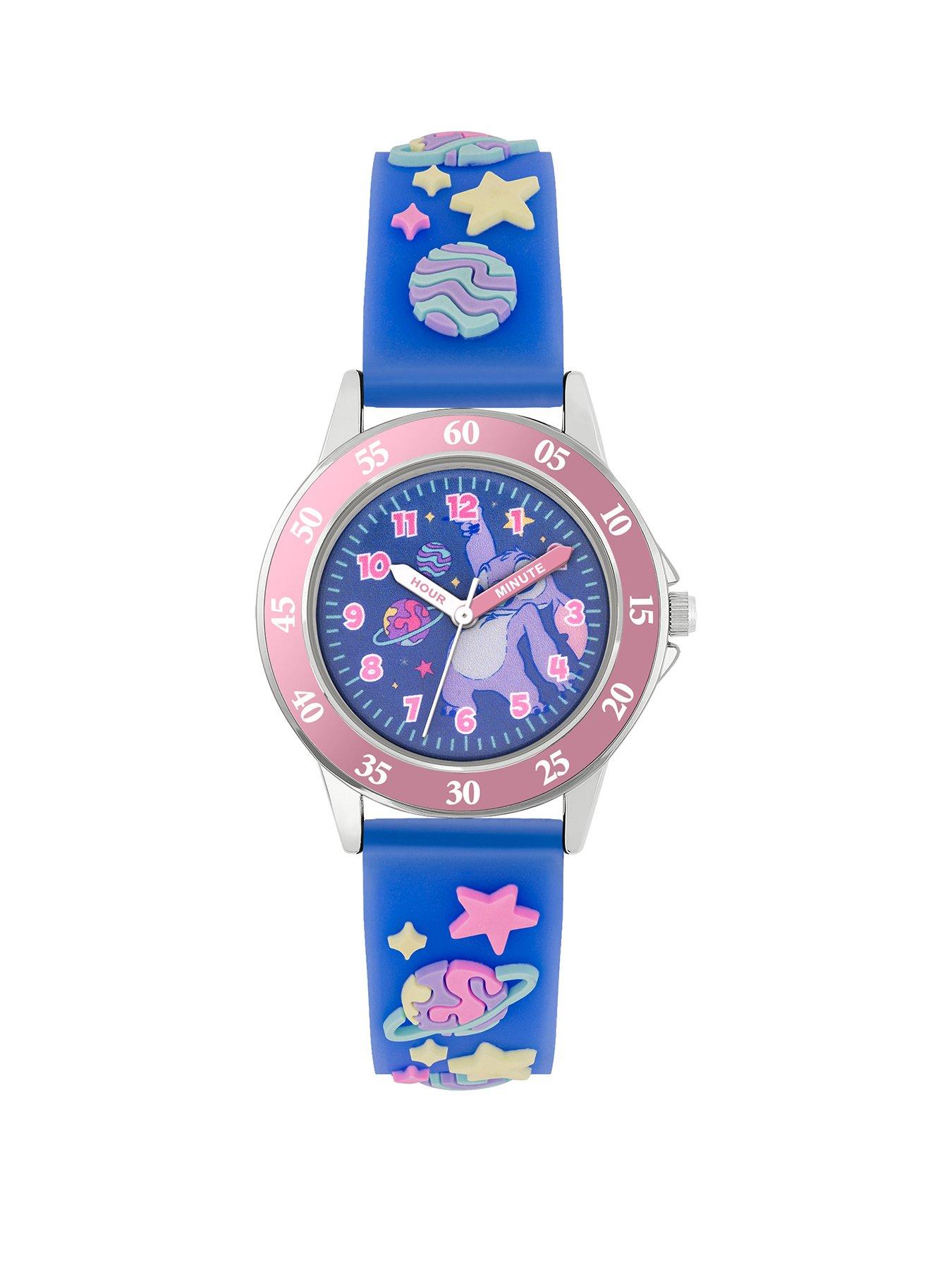 Product photograph of Disney Lilo And Stitch Purple 3d Time Teacher Strap Watch from very.co.uk