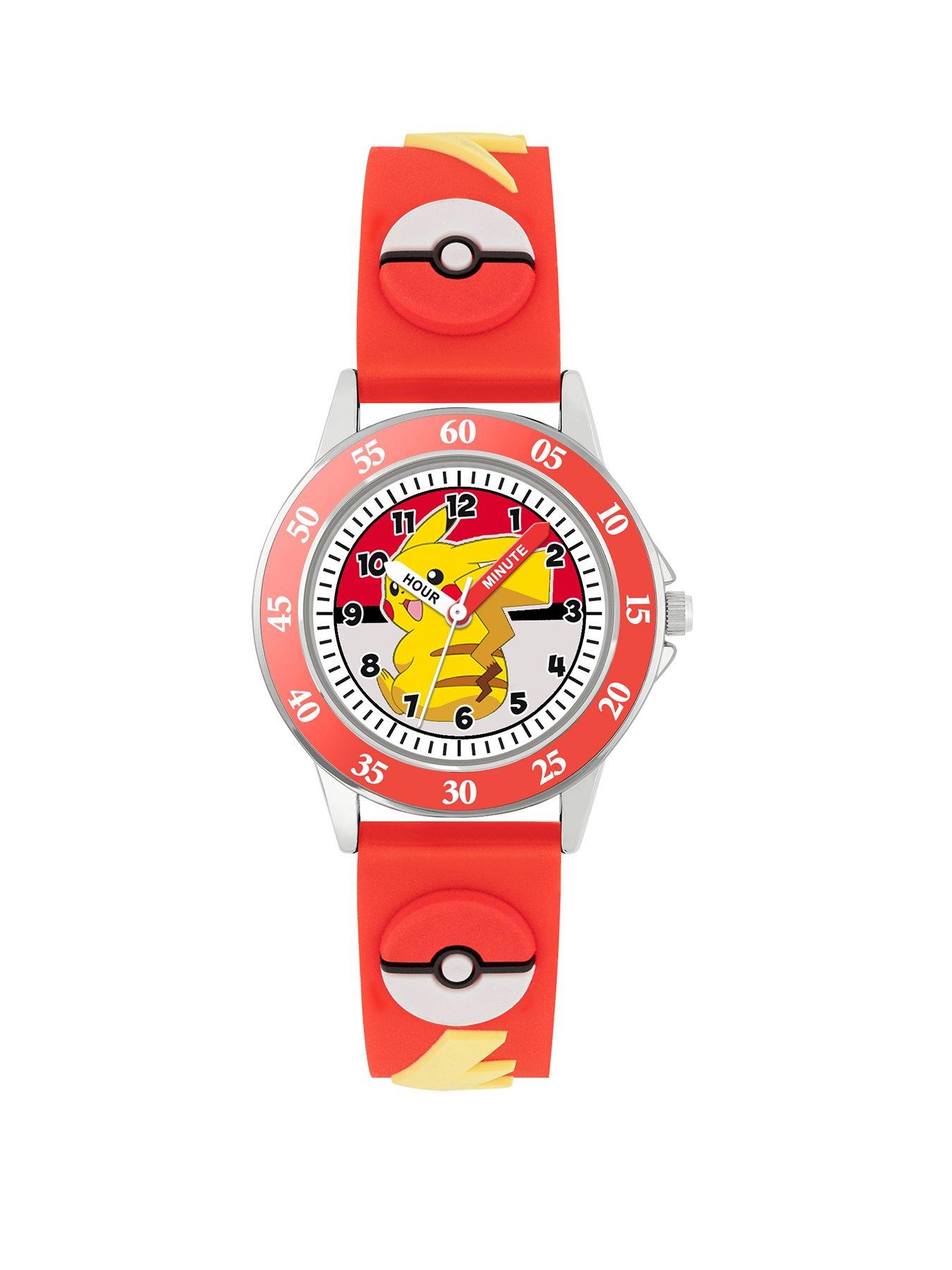 Product photograph of Pokemon Red 3d Time Teacher Strap Watch from very.co.uk