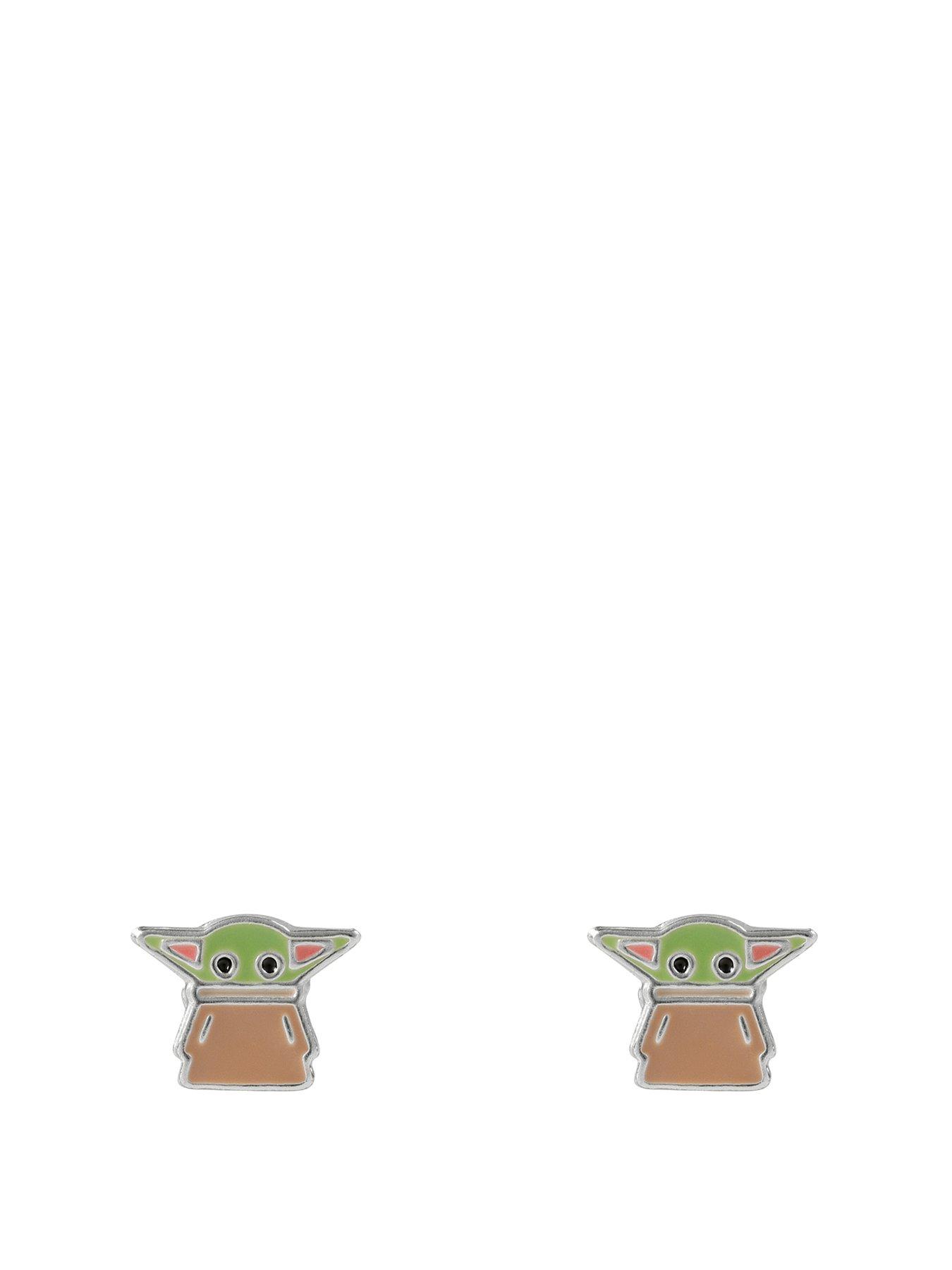 Product photograph of Disney Star Wars Enamel Grogu Earrings from very.co.uk