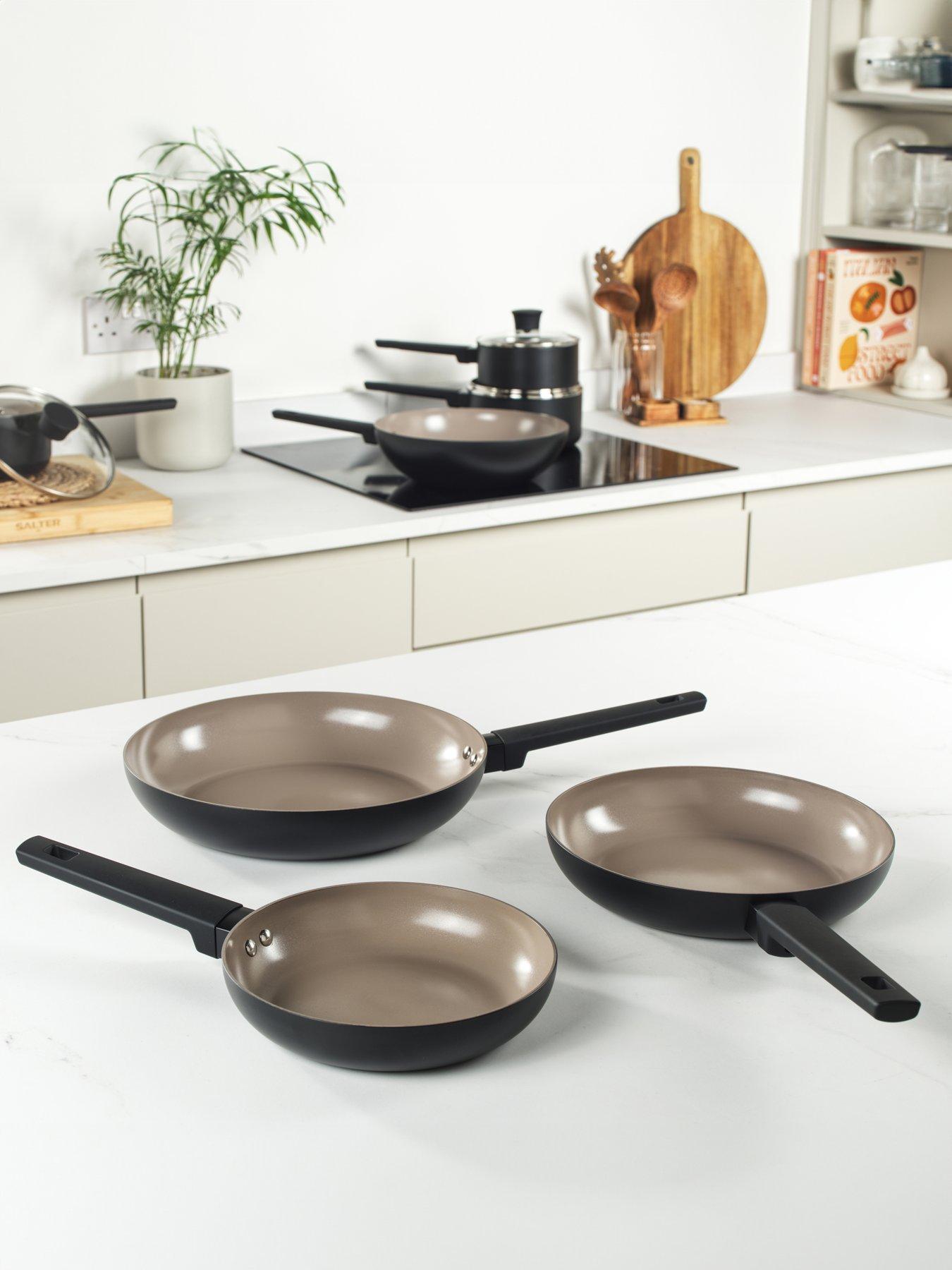 Product photograph of Salter Cermaic 3 Piece Frying Pan Set from very.co.uk