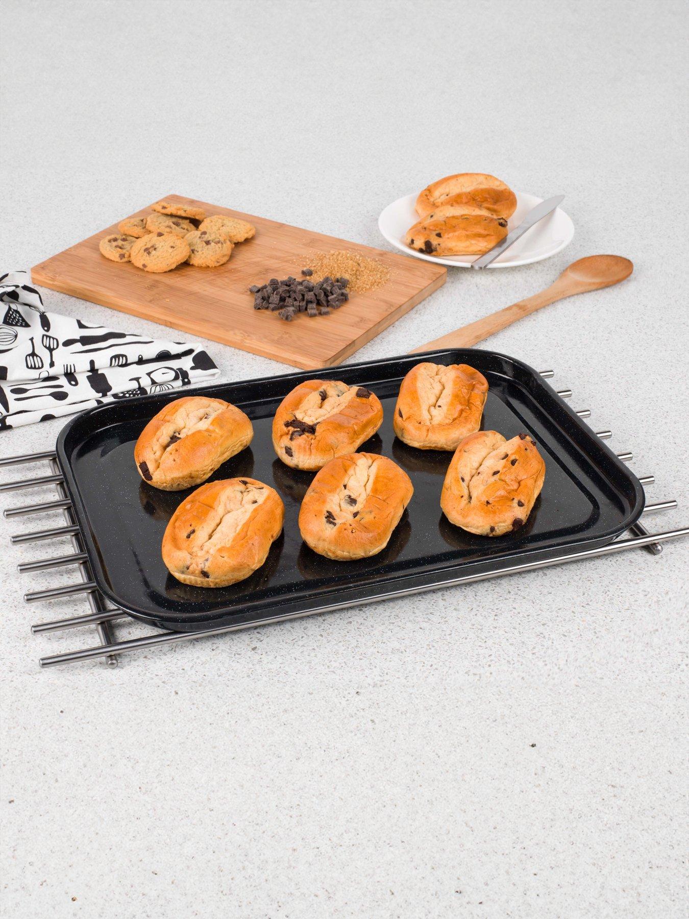 Product photograph of Russell Hobbs Set Of 2 Vitreous Enamel Baking Trays from very.co.uk